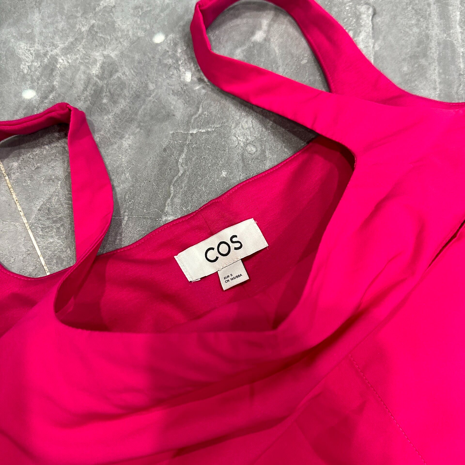 COS Pink Sleeveless Slip Dress — detail