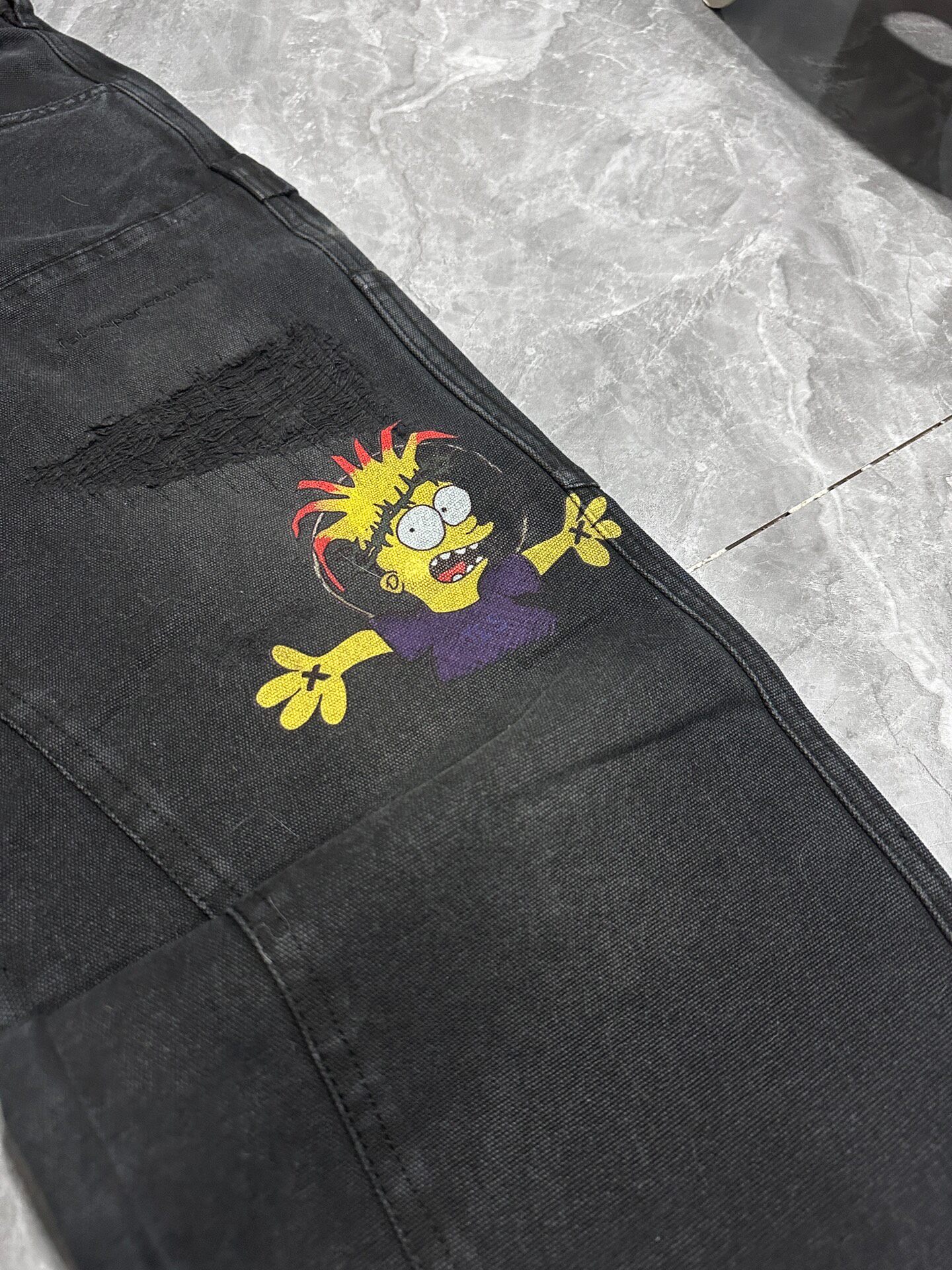 Simpsons Carhartt Inspired Wide-Leg Jeans — detail