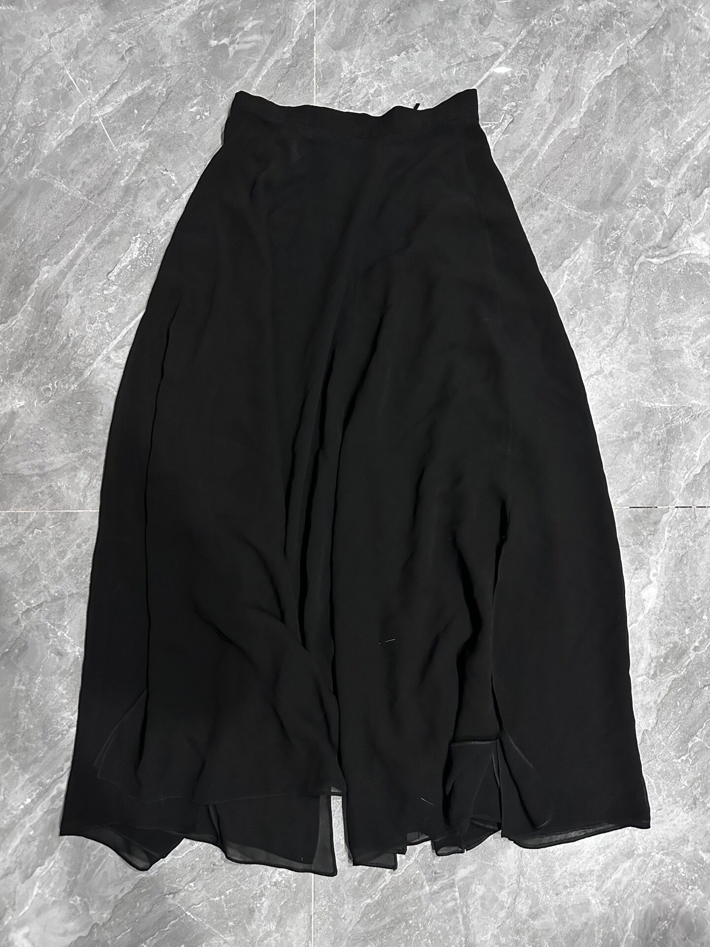 MaxMara Asymmetrical Sheer Midi Skirt