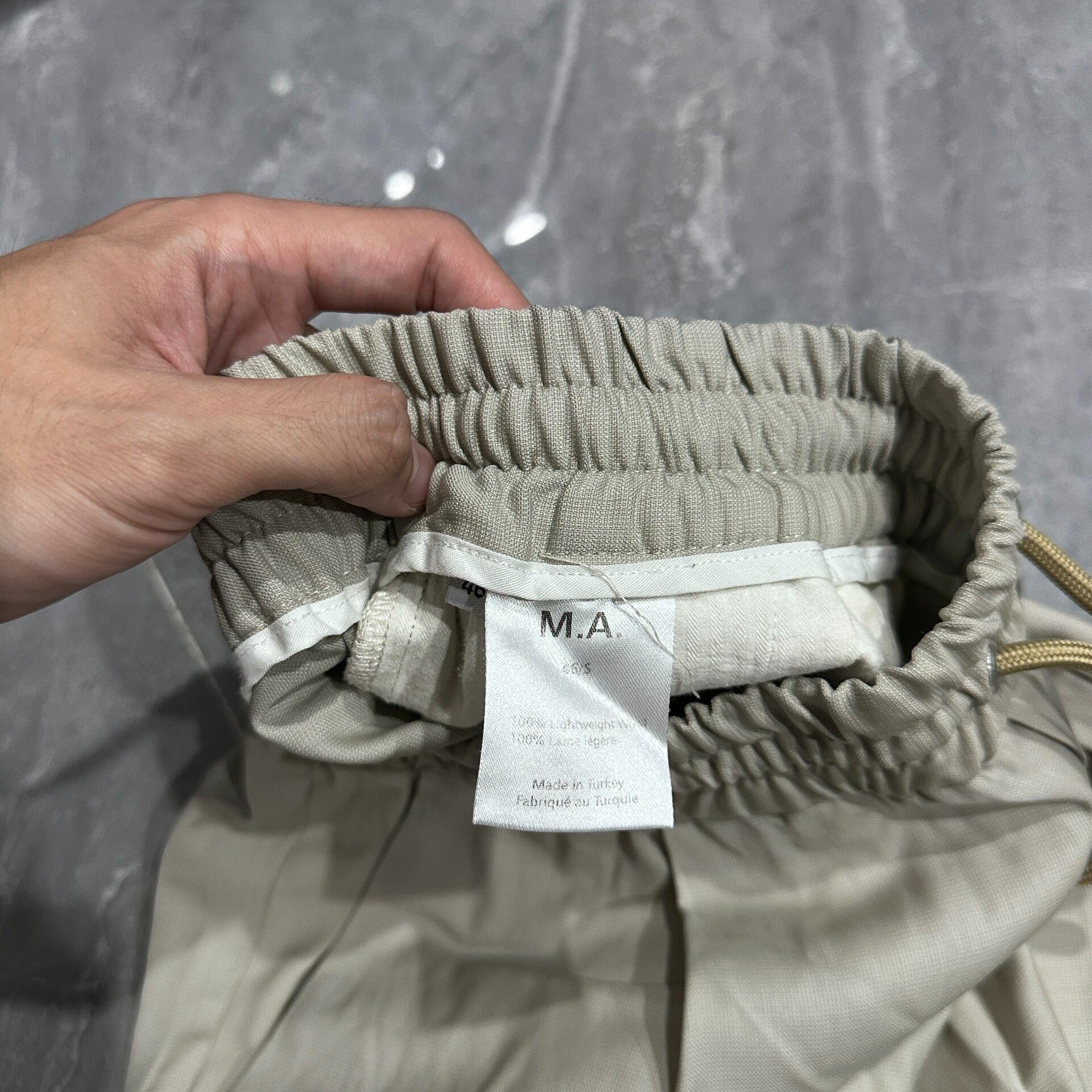 Martin Asbjorn Light Gray Wide-Leg Trousers — detail