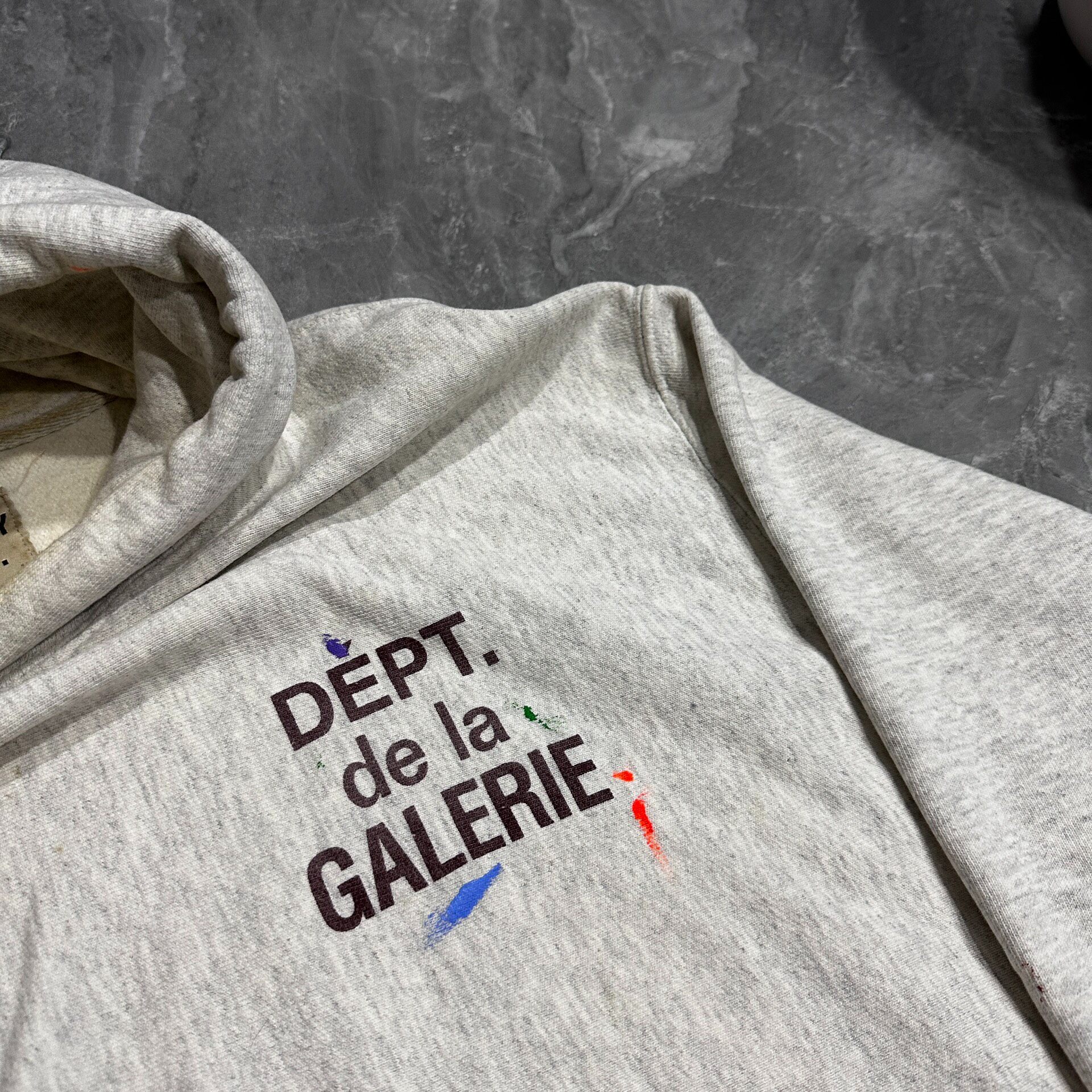 Gallery Dept Oatmeal Gray Splatter Hoodie — back