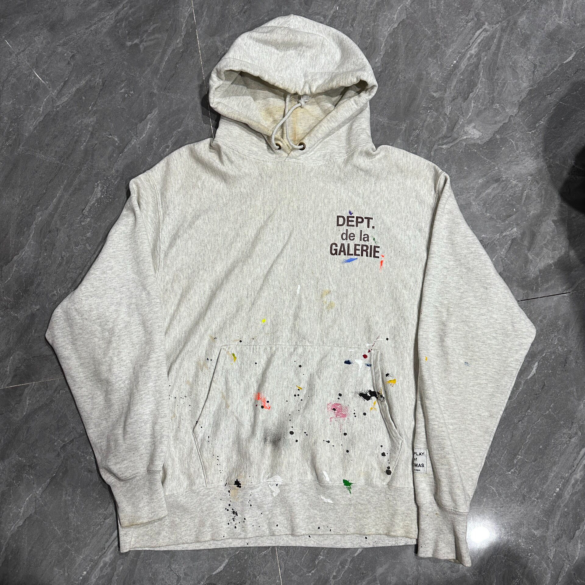 Gallery Dept Oatmeal Gray Splatter Hoodie