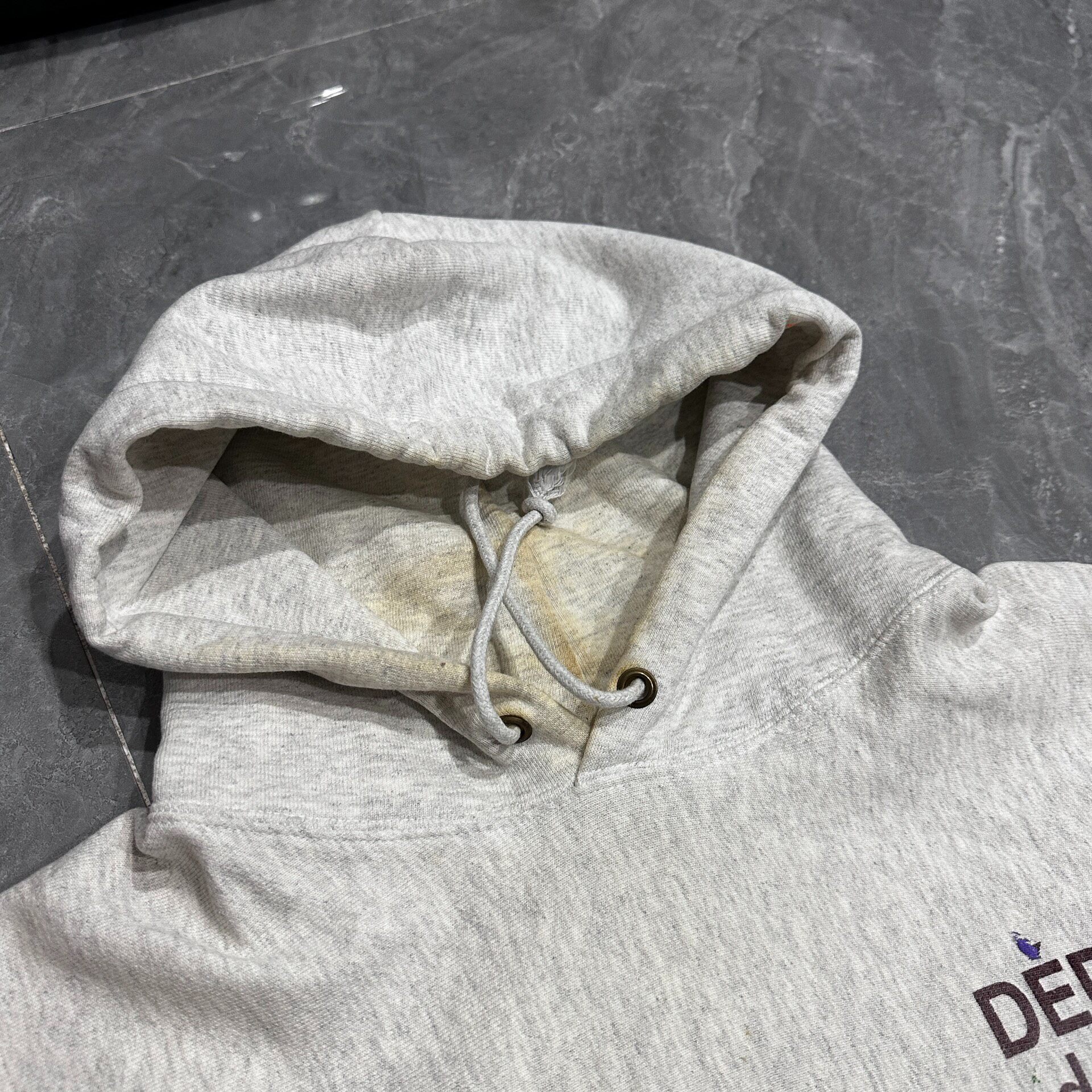 Gallery Dept Oatmeal Gray Splatter Hoodie — front