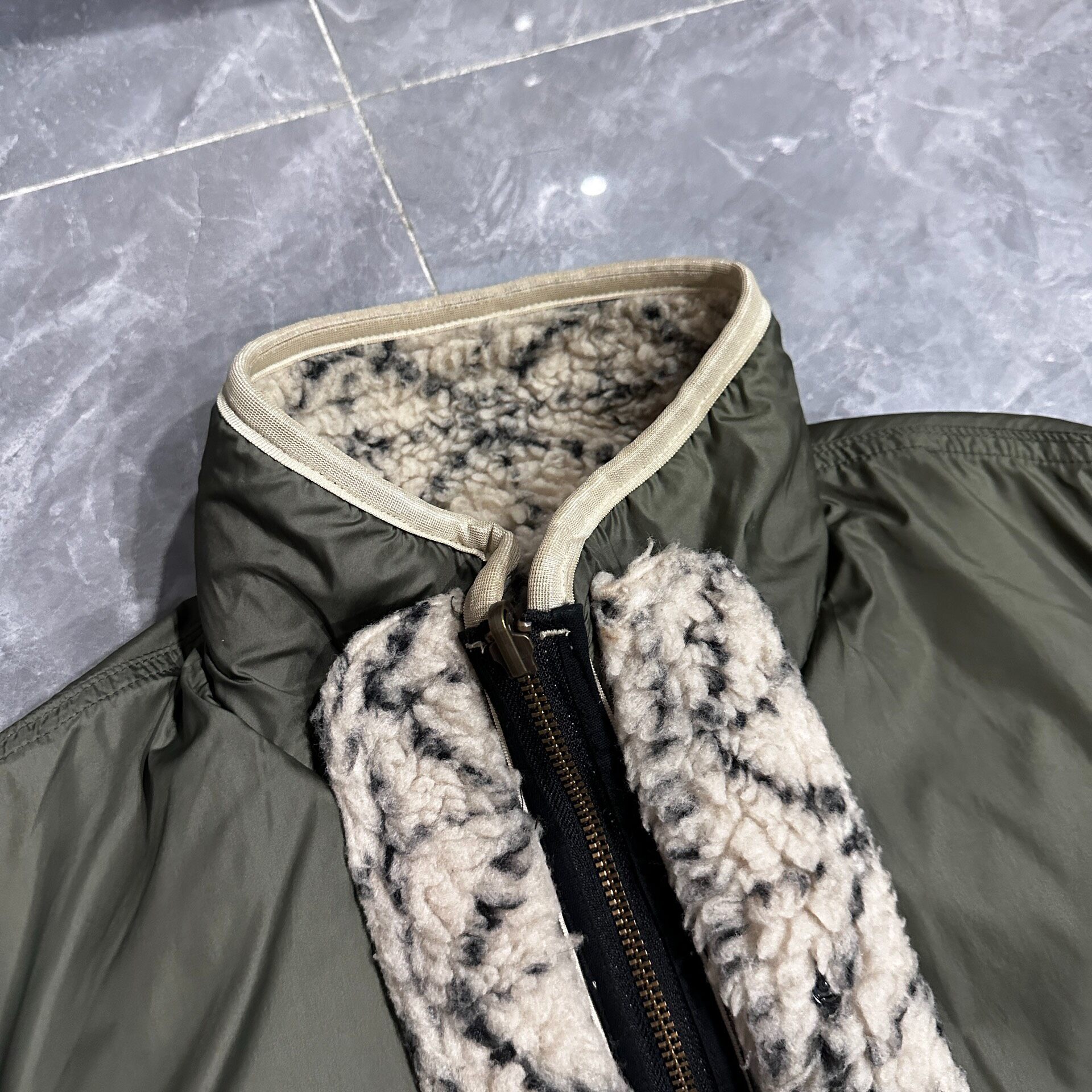 Kapital Reversible Sherpa Jacket — label