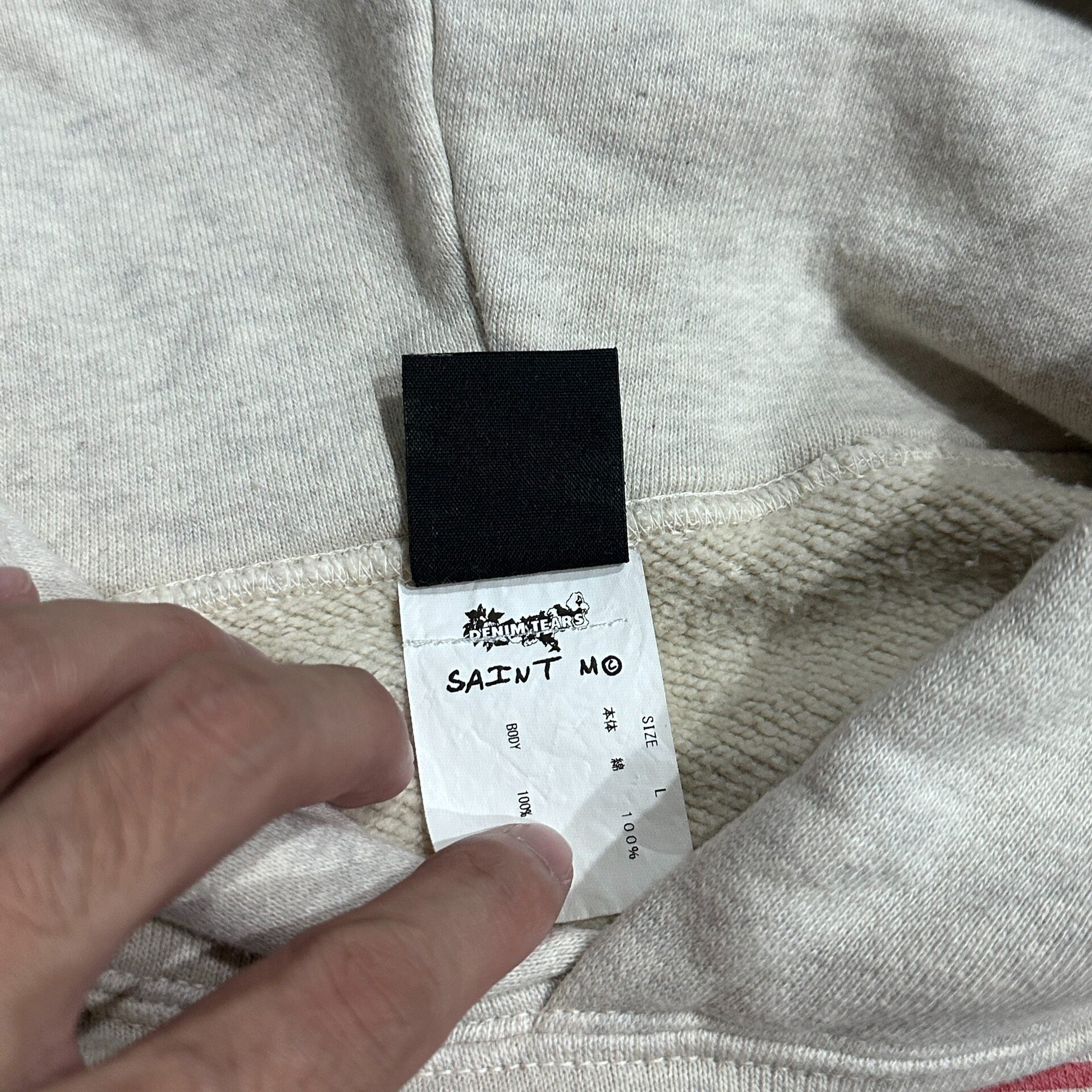 Saint Michael Holy Grail Distressed Hoodie — label