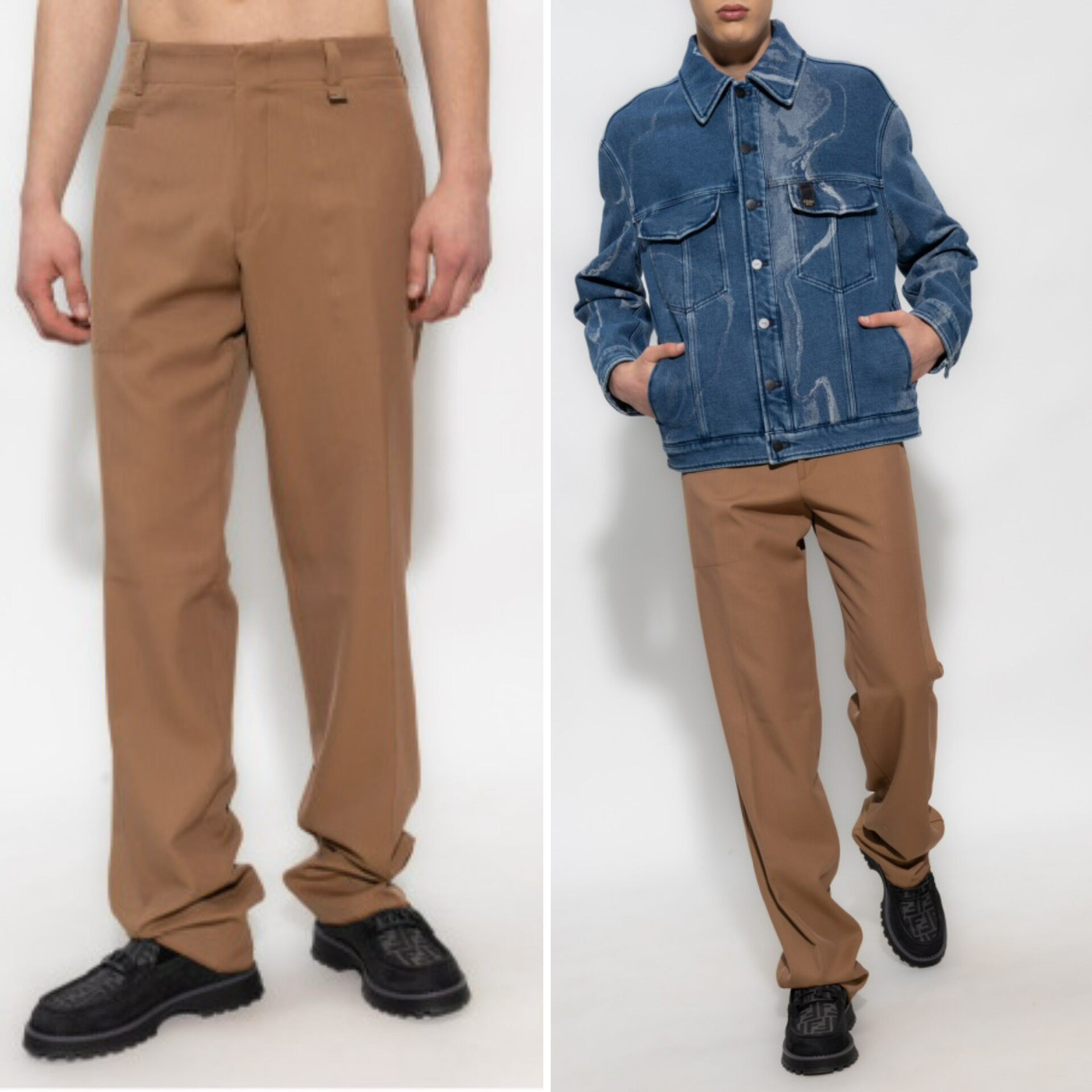 Fendi Wool-Blend Trousers Size 52 — front