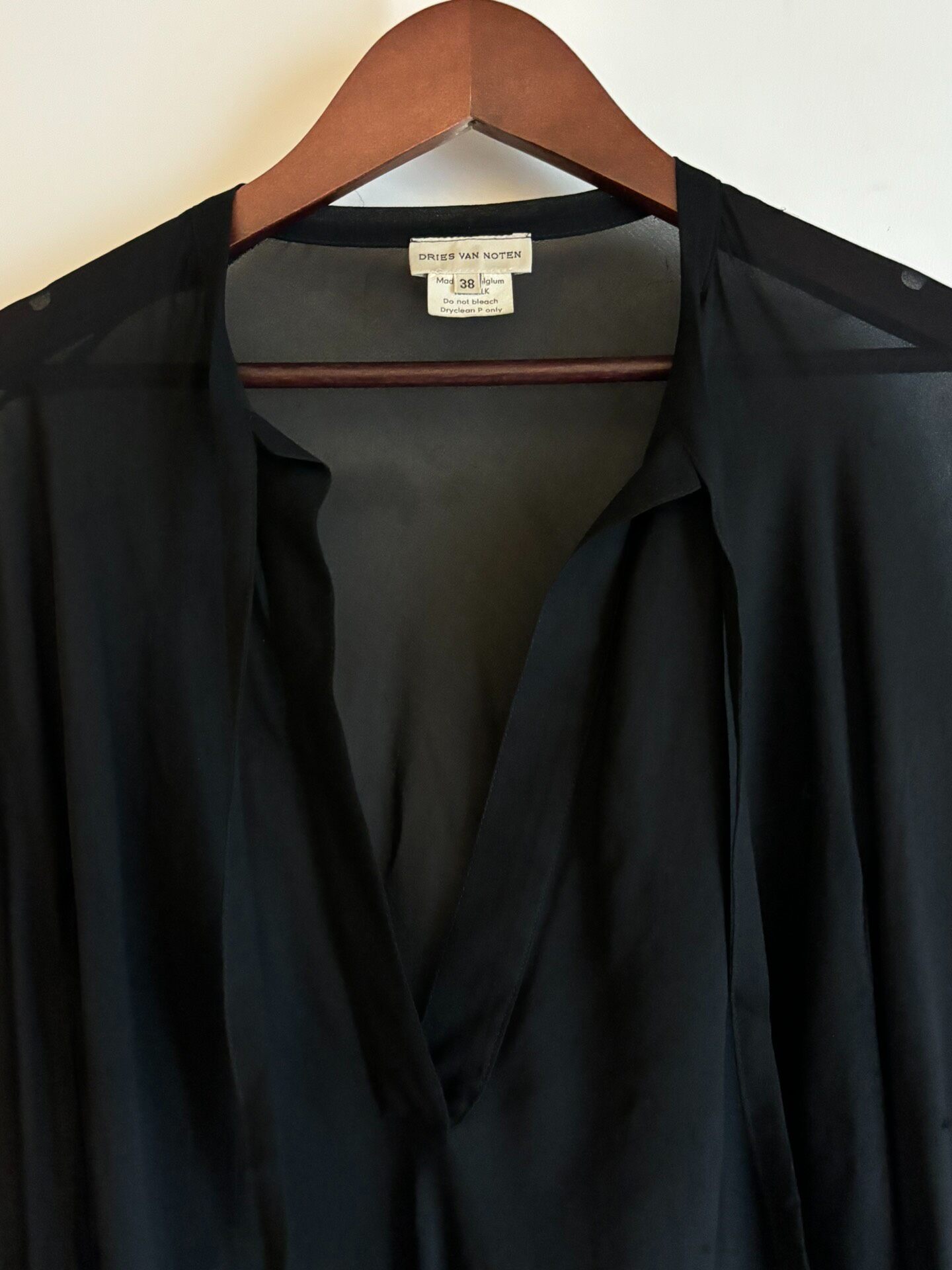 Dries Van Noten Sheer Silk Blouse — back