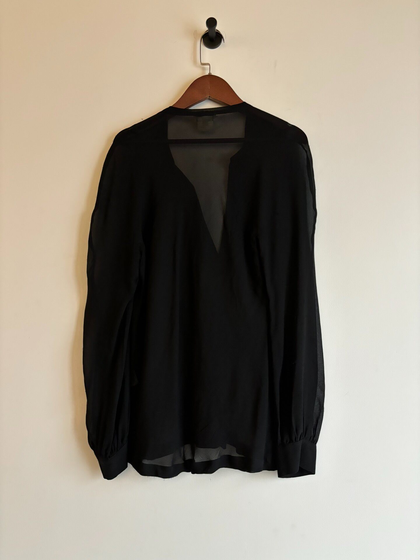 Dries Van Noten Sheer Silk Blouse — label