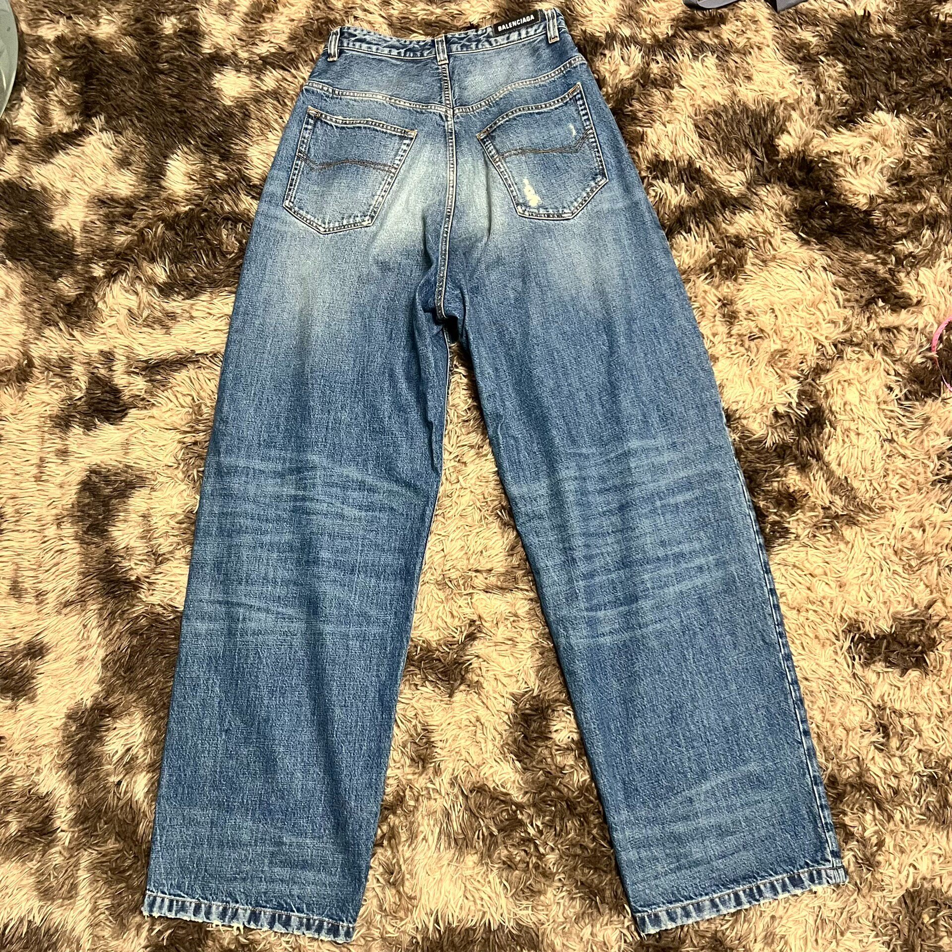 Balenciaga 22FW Distressed Baggy Jeans — front