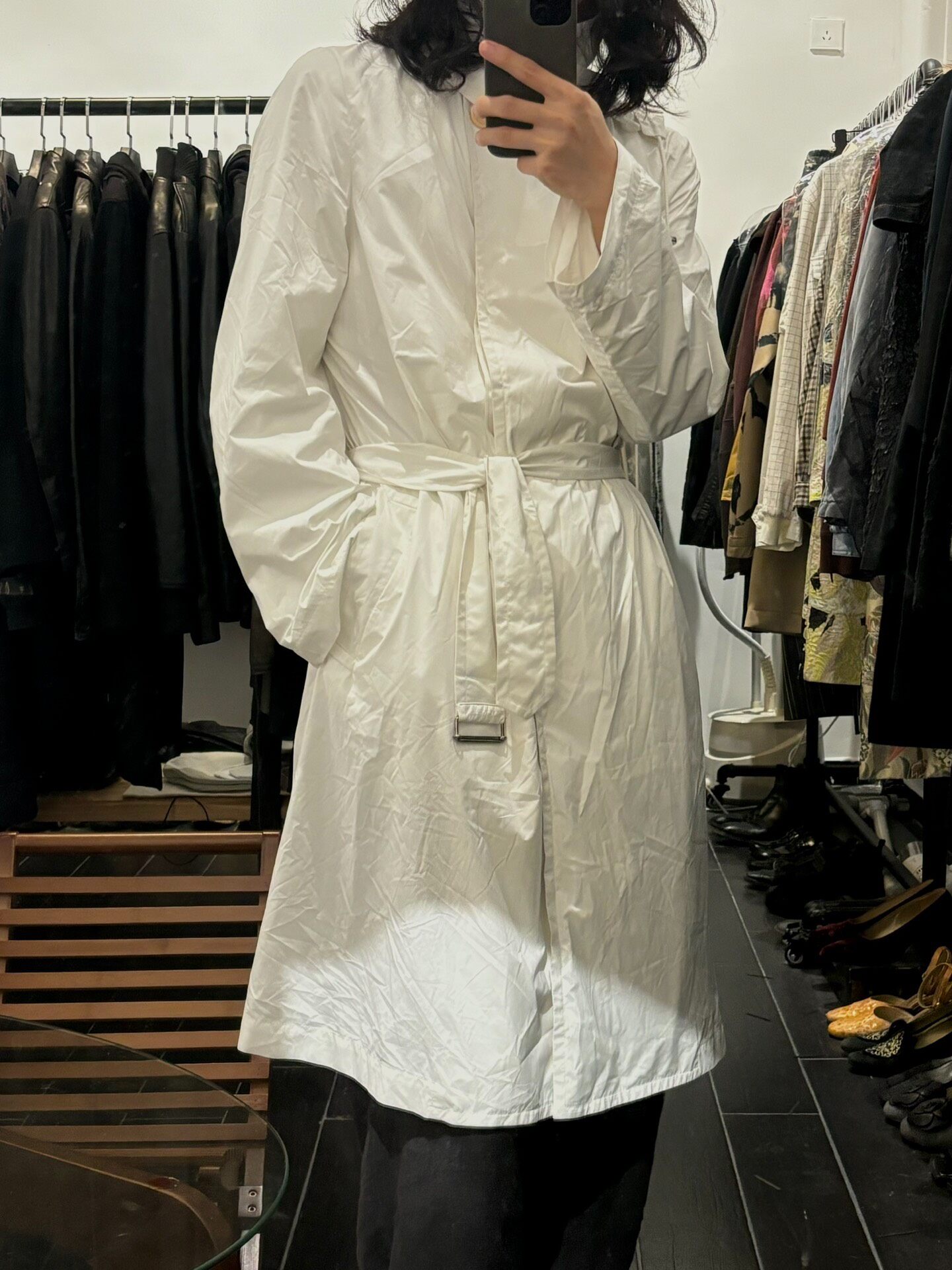 Ann Demeulemeester Wrap Collar Trench Coat — front