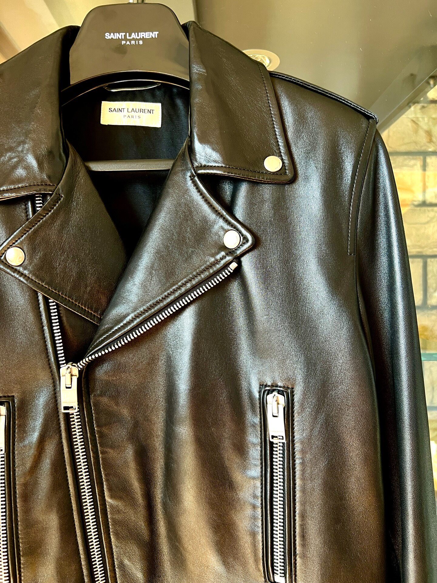 Saint Laurent 13FW L01 Lambskin Biker Jacket — front