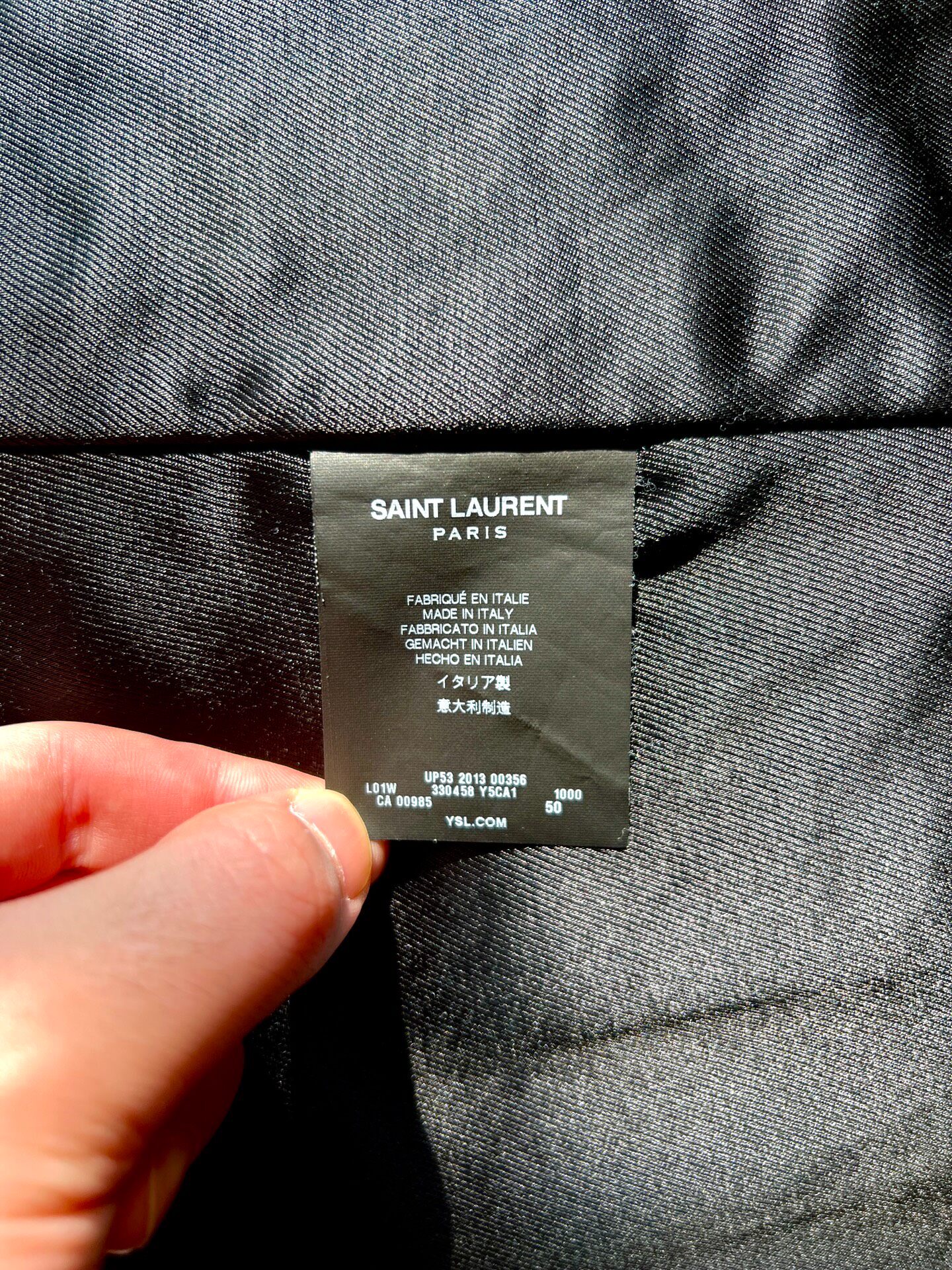 Saint Laurent 13FW L01 Lambskin Biker Jacket — label