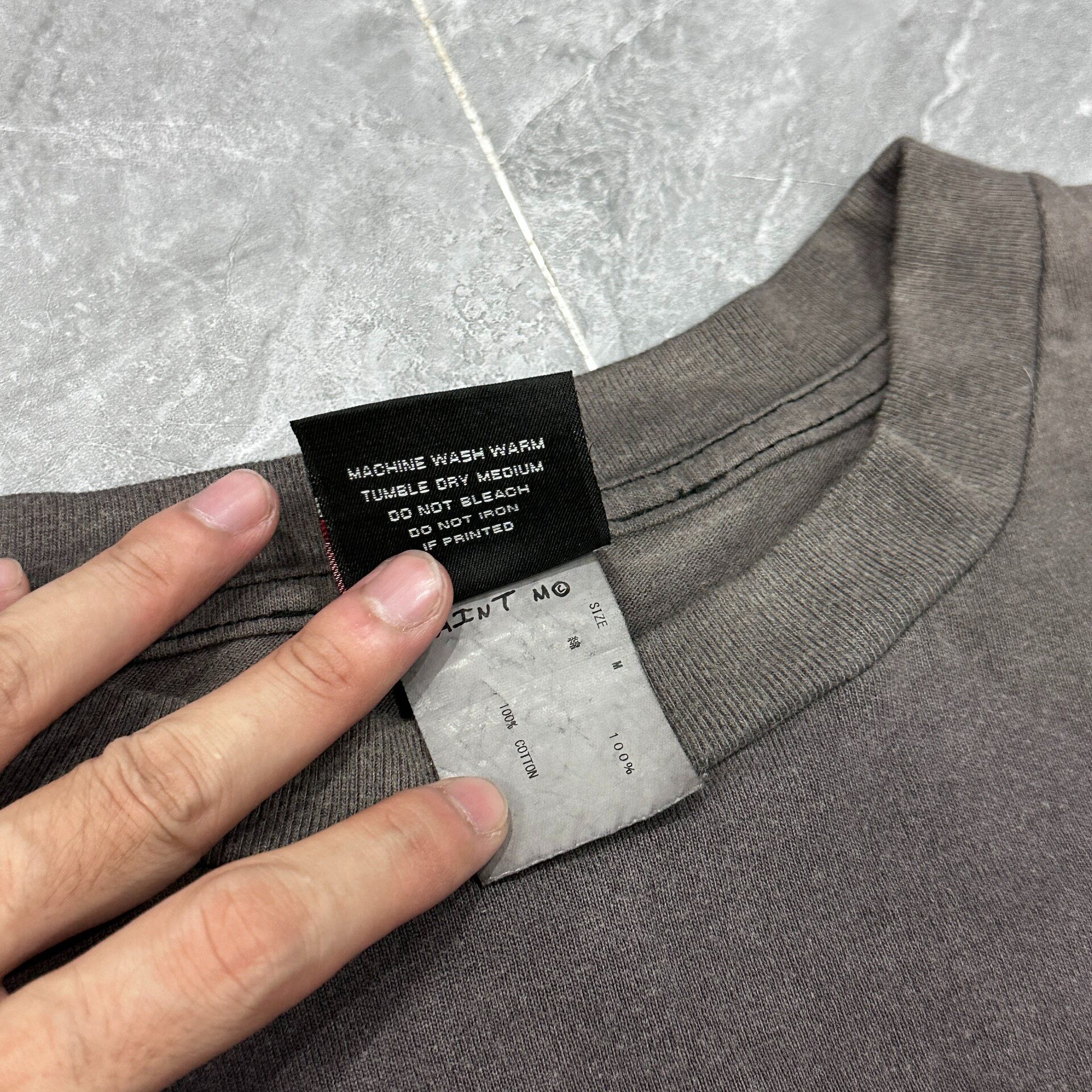 Saint Michael A21 Long-Sleeve Graphic Shirt — label