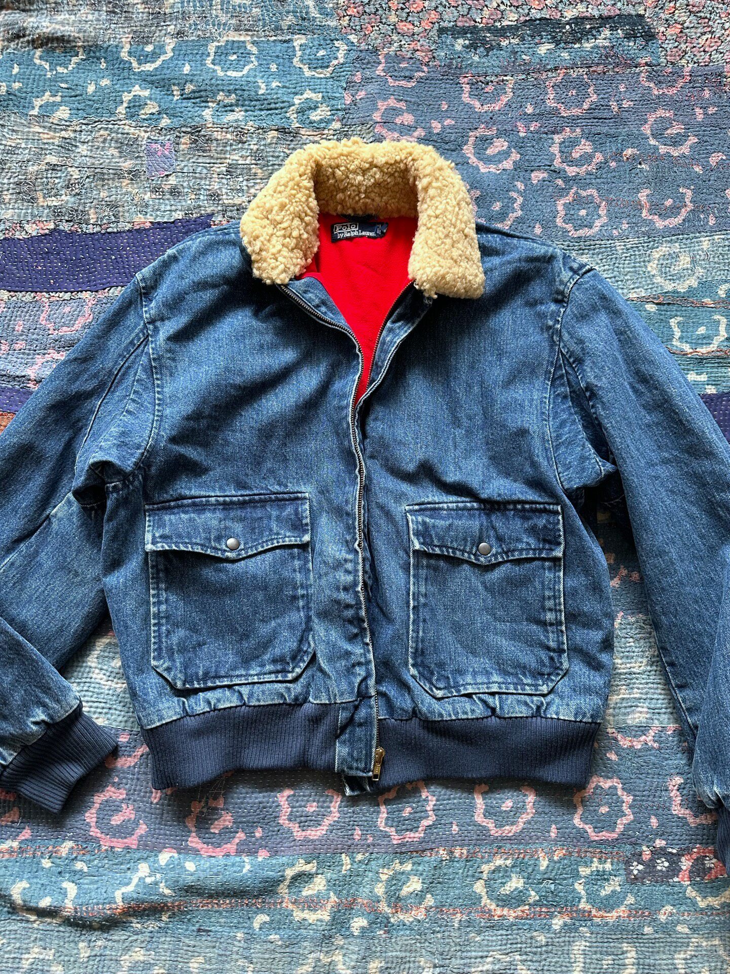 Polo Ralph Lauren Denim Shearling Bomber Jacket