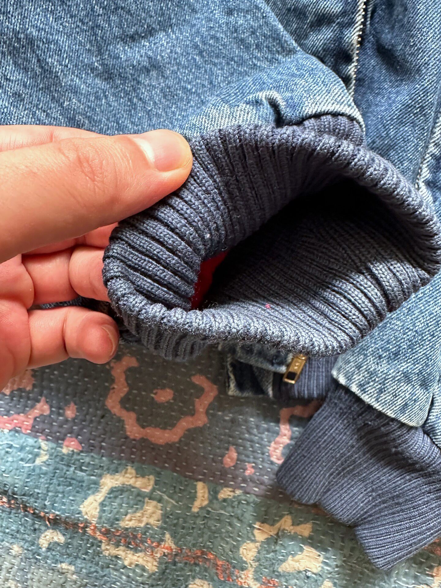 Polo Ralph Lauren Denim Shearling Bomber Jacket — detail