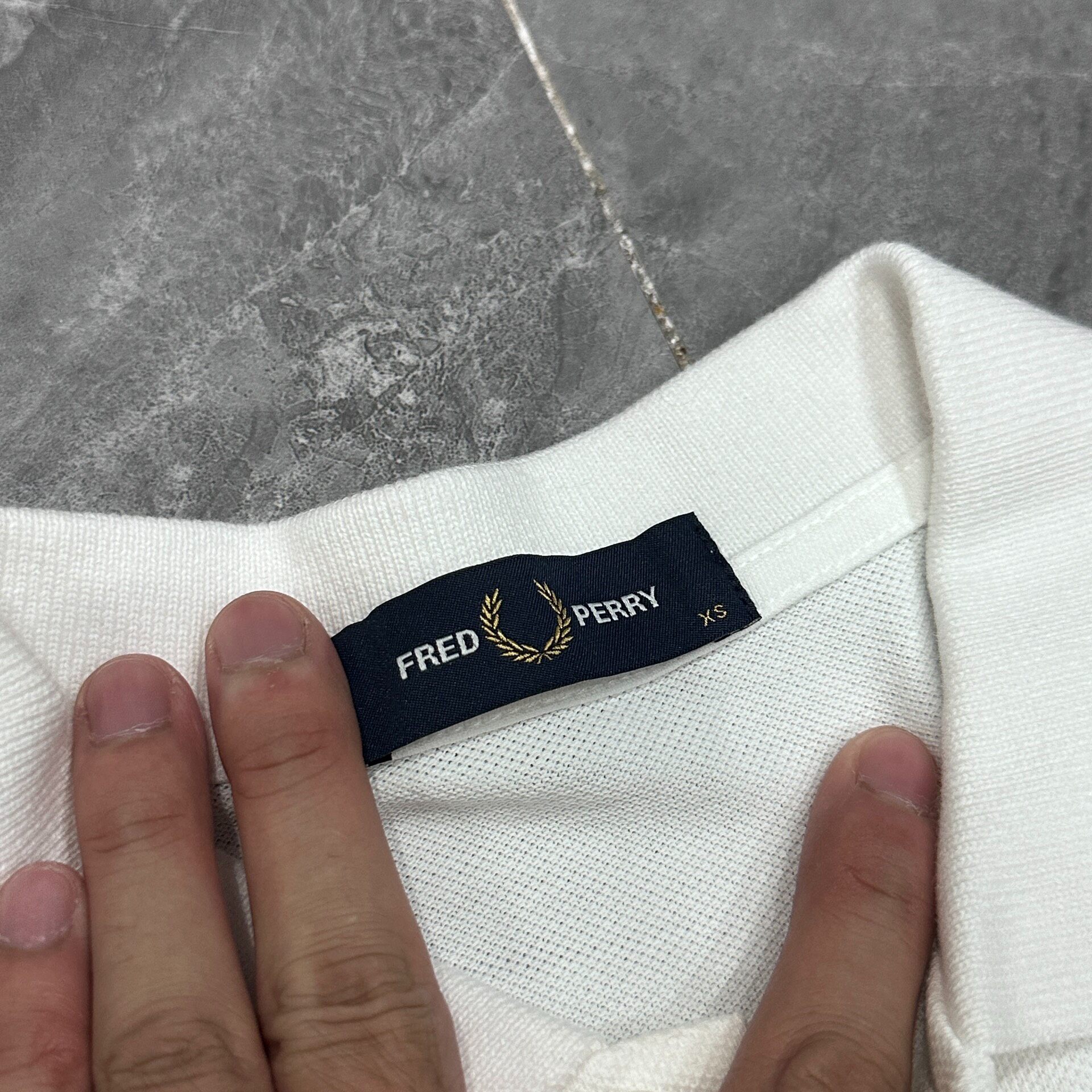 Fred Perry White Laurel Polo Shirt — back