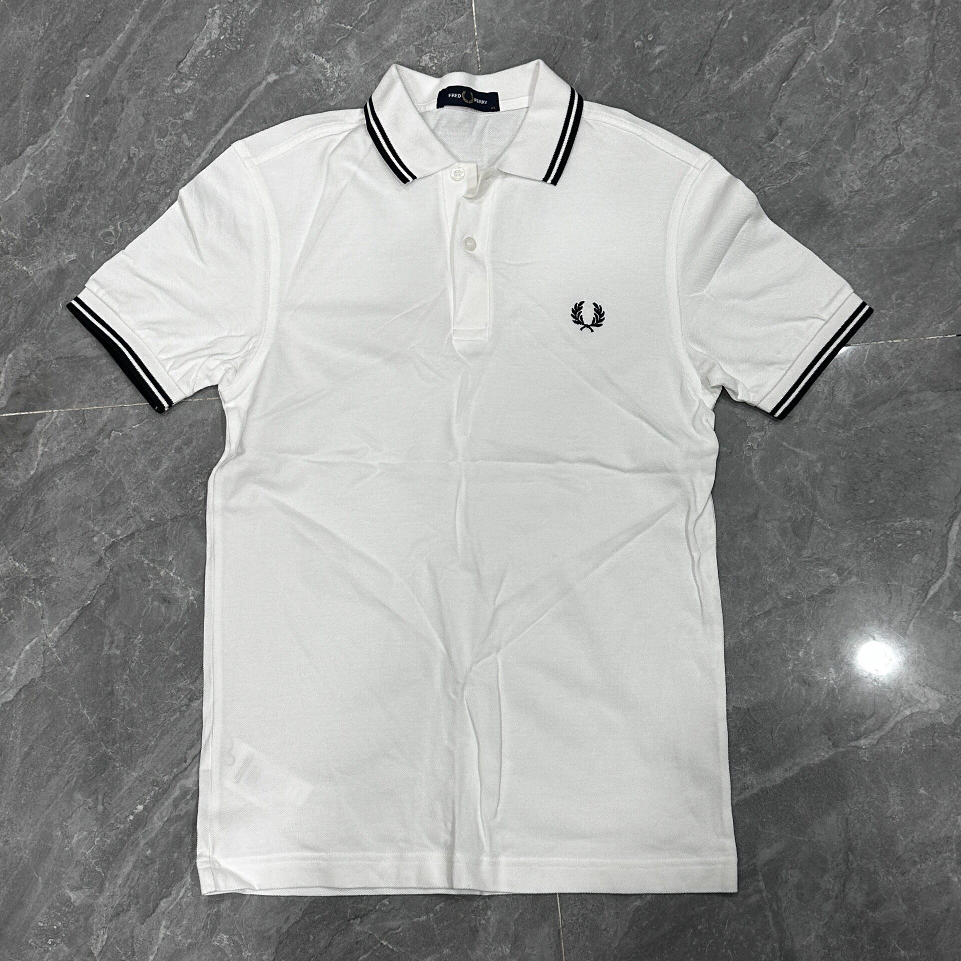 Fred Perry White Laurel Polo Shirt