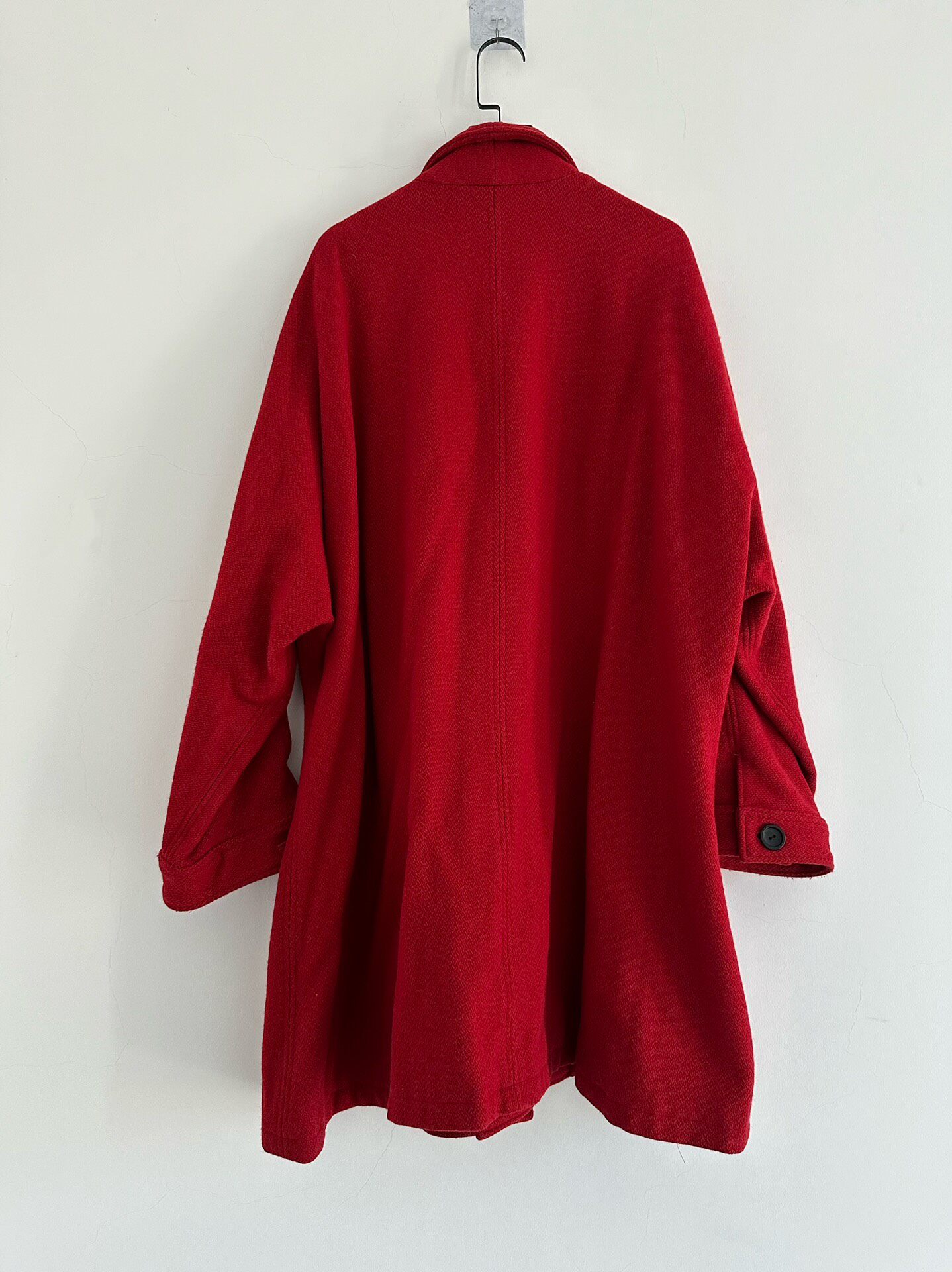 Y's by Yohji Yamamoto Oversized Red Wool Coat — front