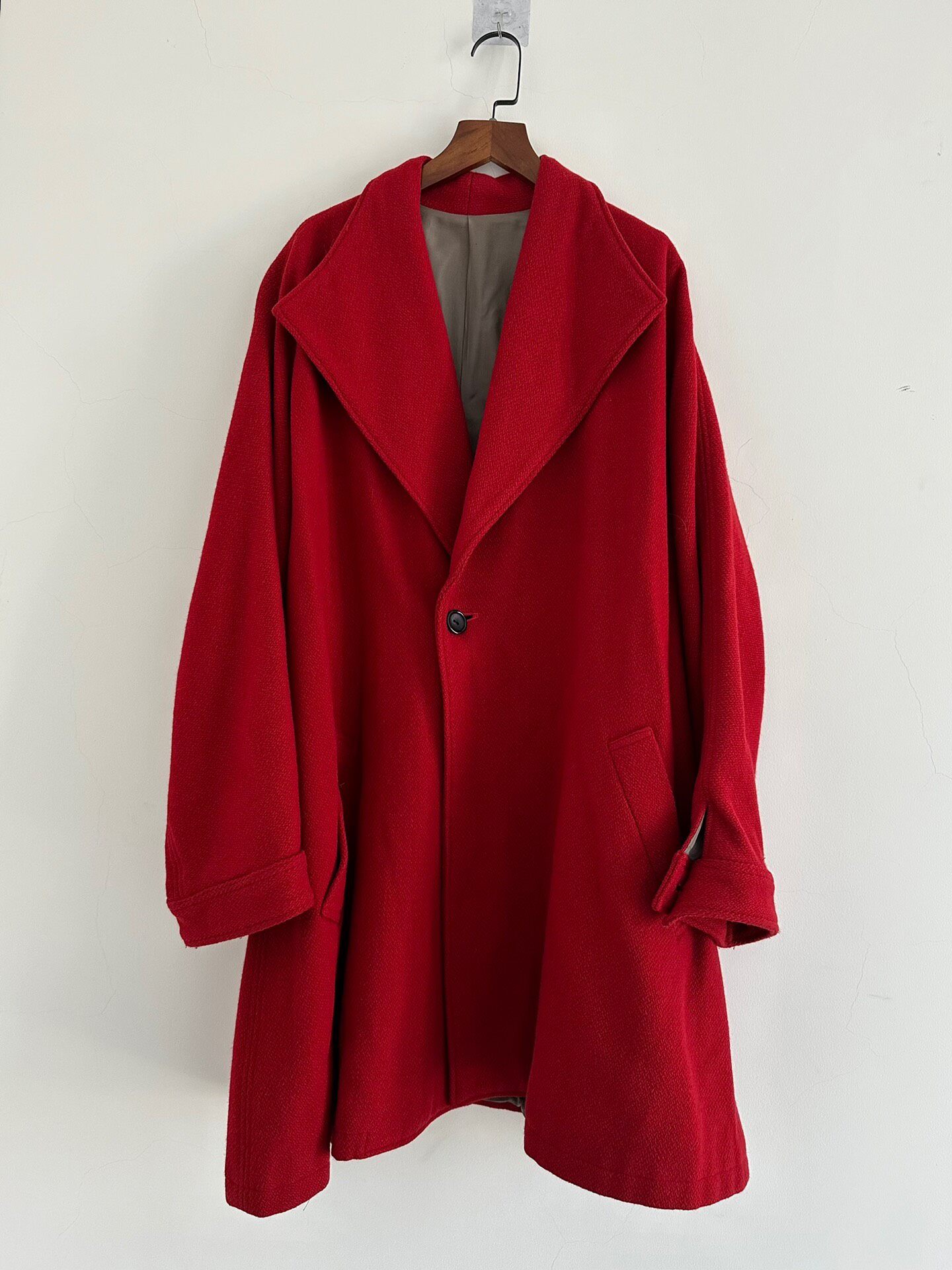 Y's by Yohji Yamamoto Oversized Red Wool Coat