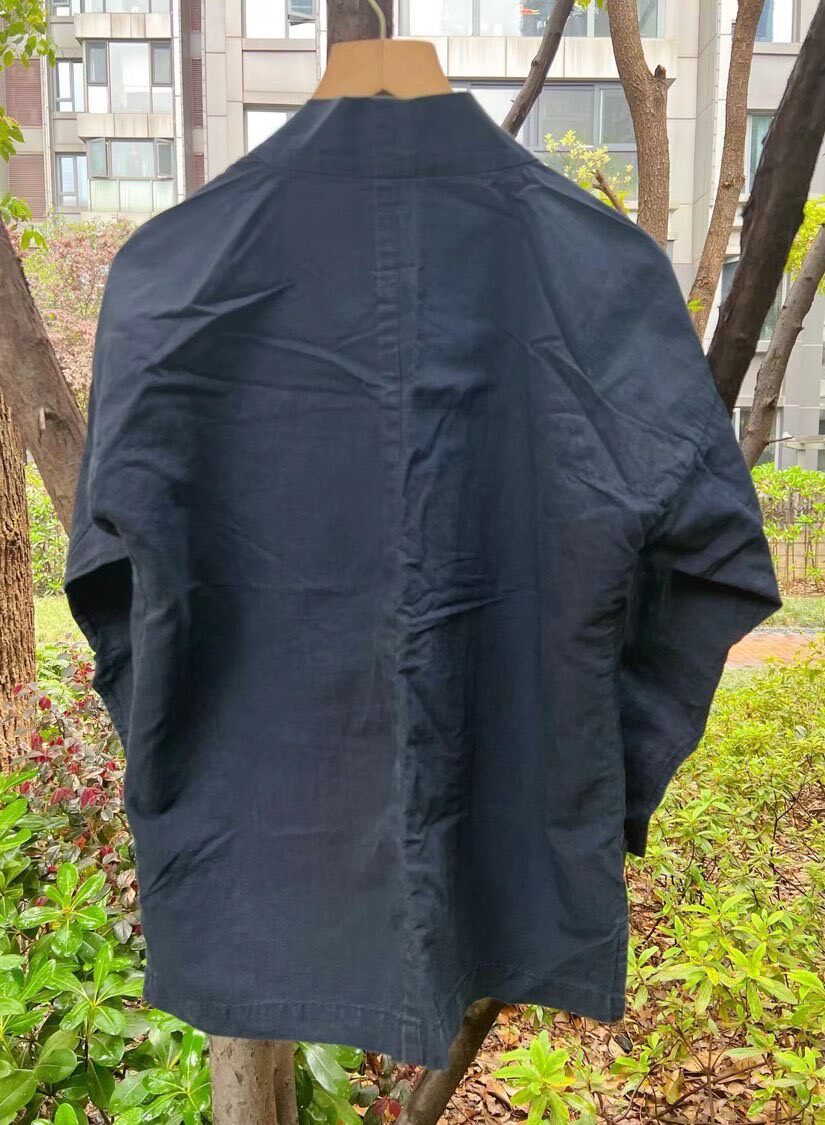 Visvim Navy Dot Kimono Jacket — front