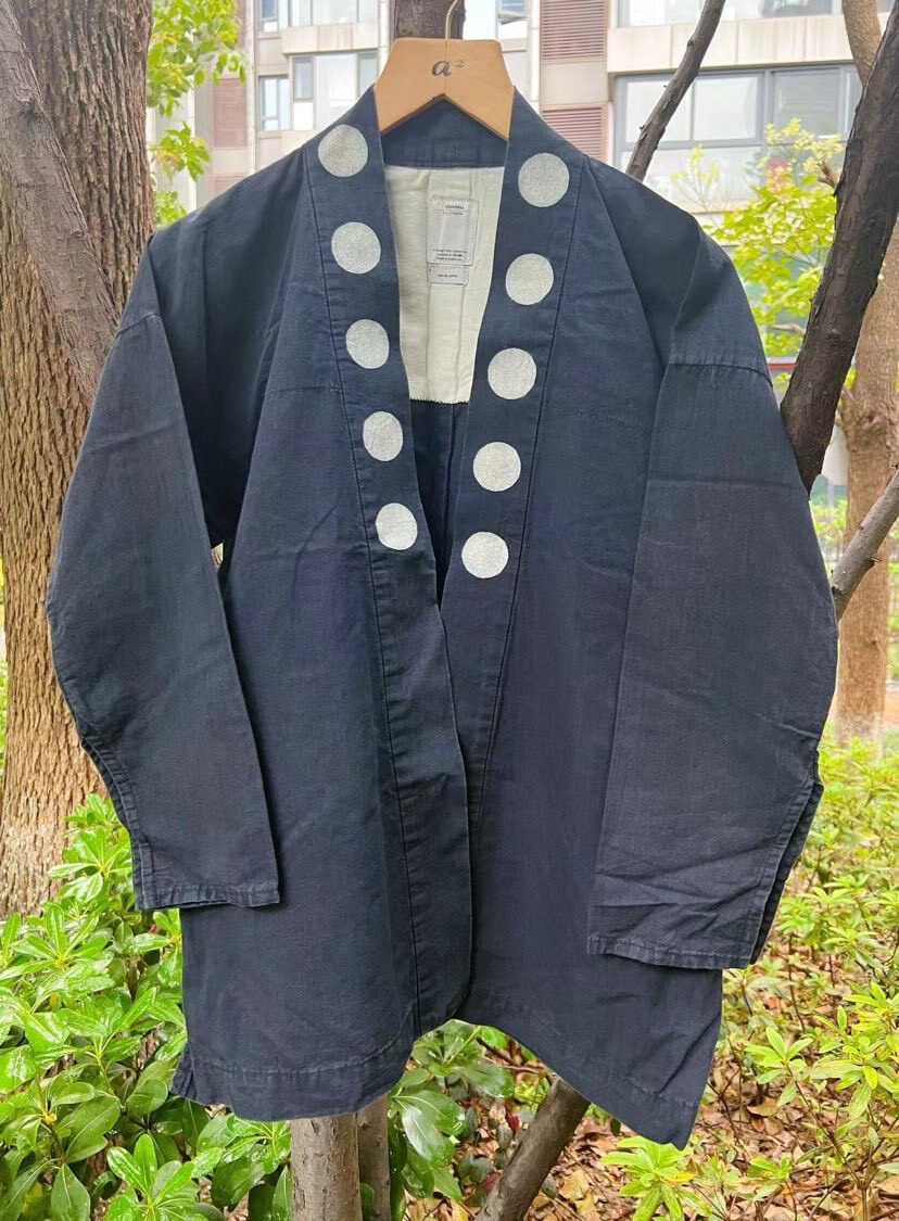 Visvim Navy Dot Kimono Jacket