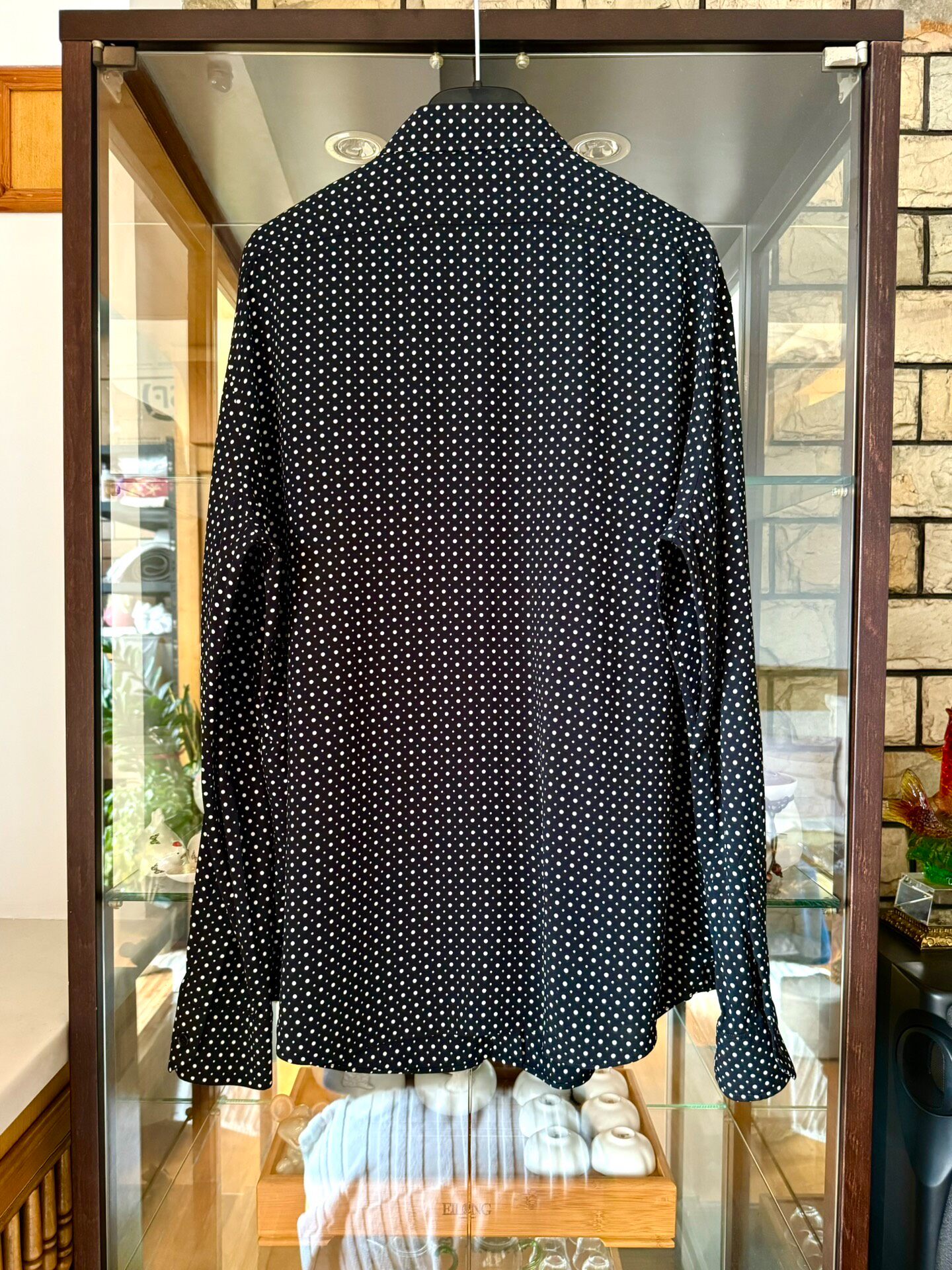Celine 23SS Silk Polka Dot Shirt — back
