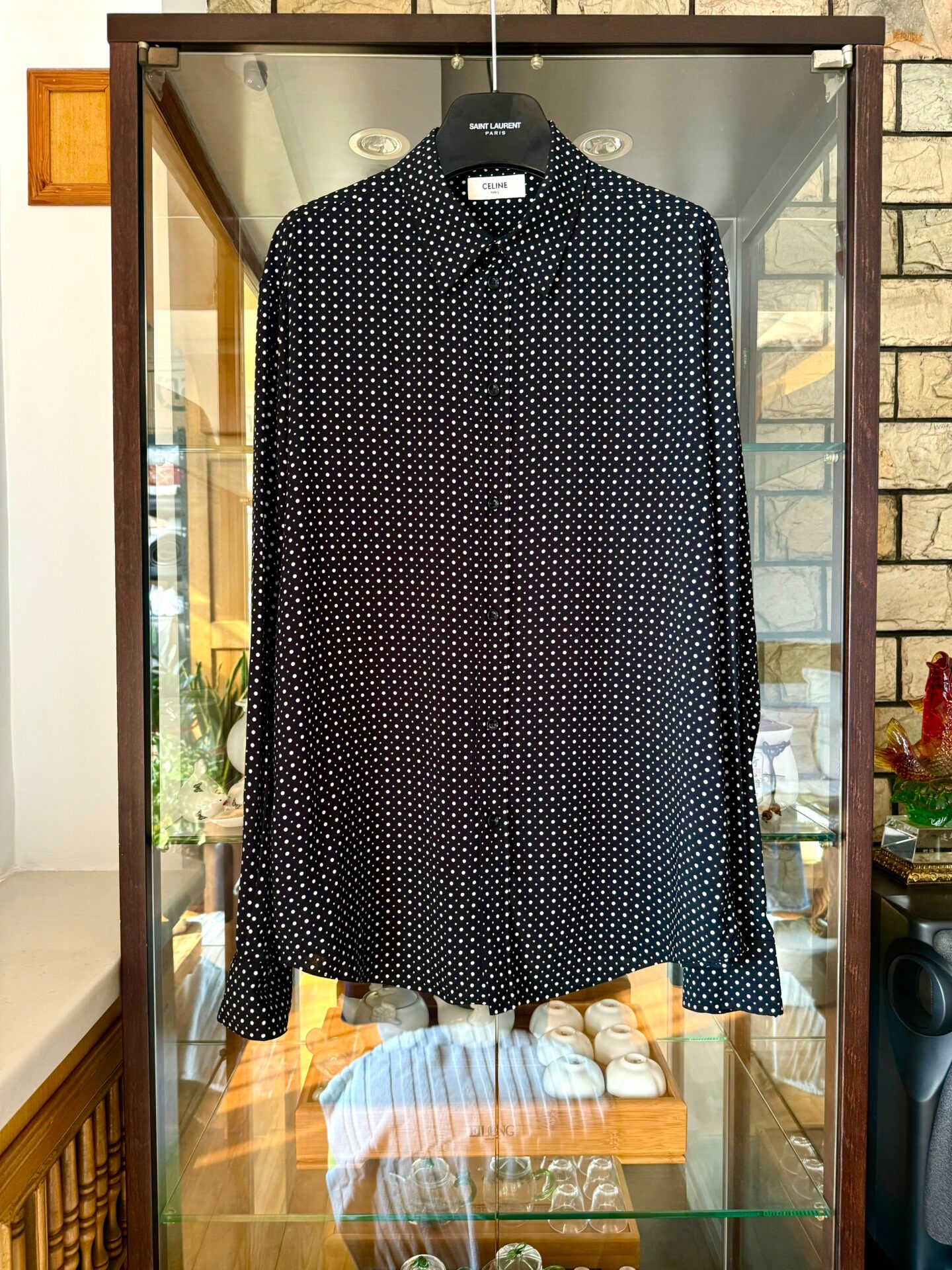Celine 23SS Silk Polka Dot Shirt