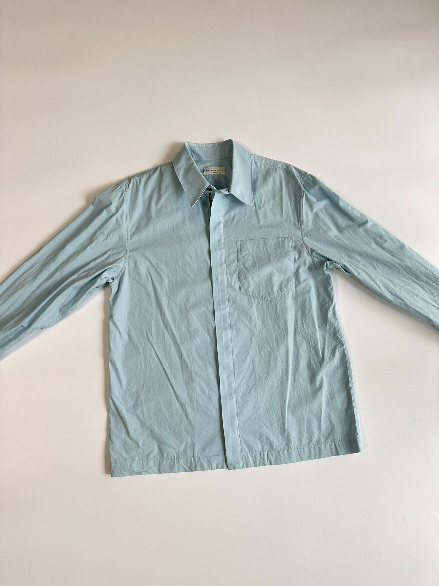 Dries Van Noten Light Blue Zip Shirt — front