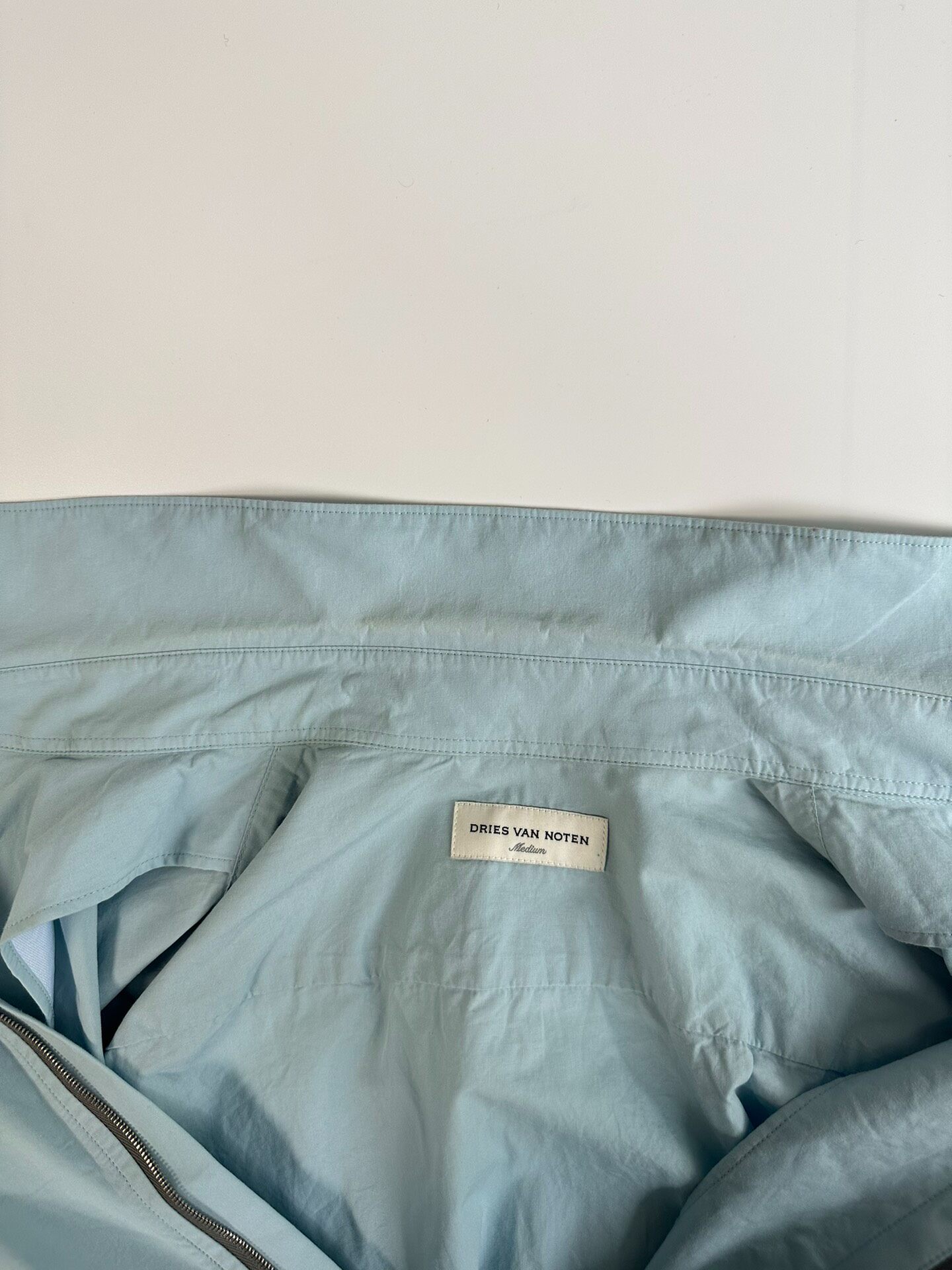 Dries Van Noten Light Blue Zip Shirt — back