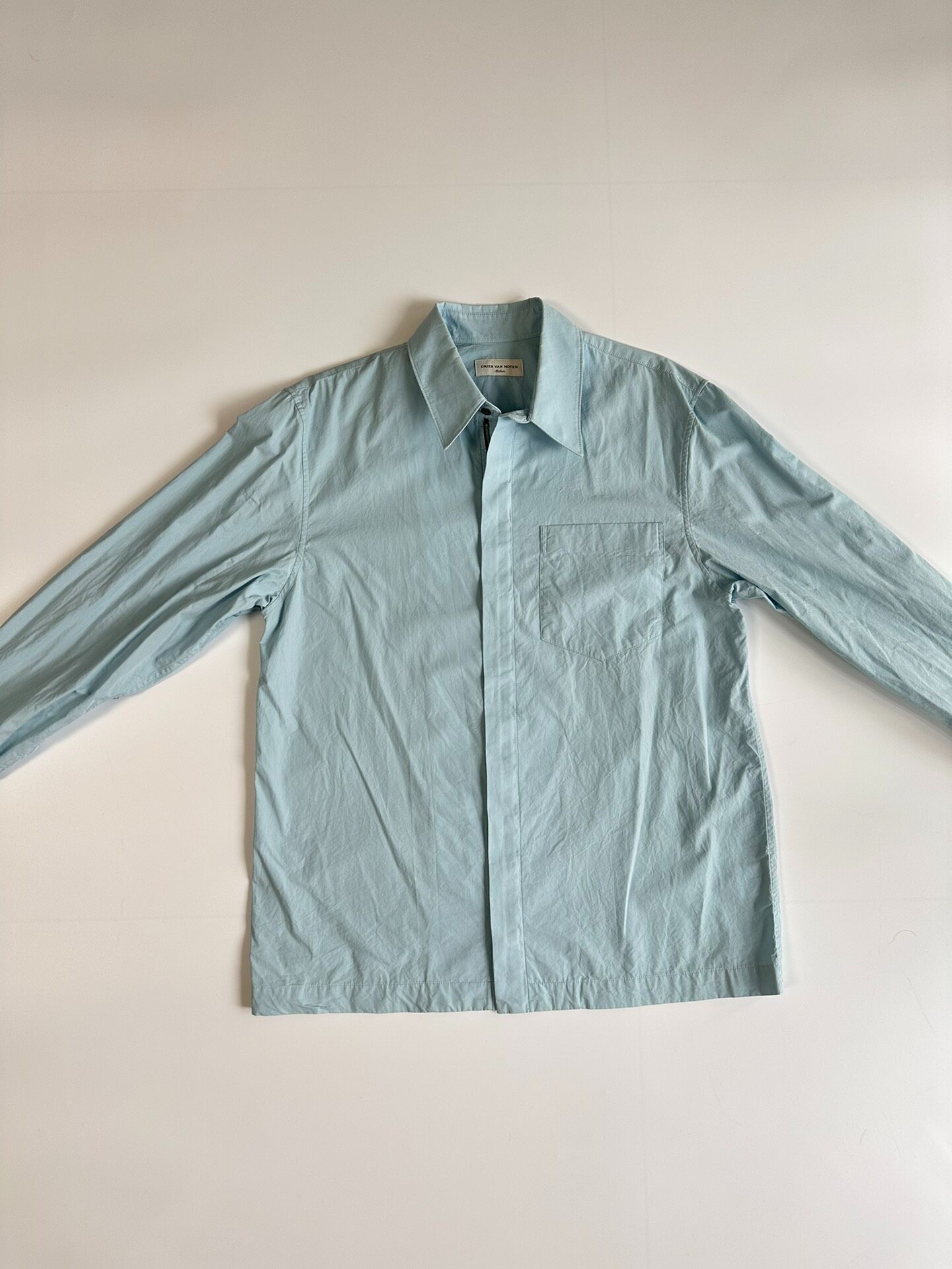 Dries Van Noten Light Blue Zip Shirt