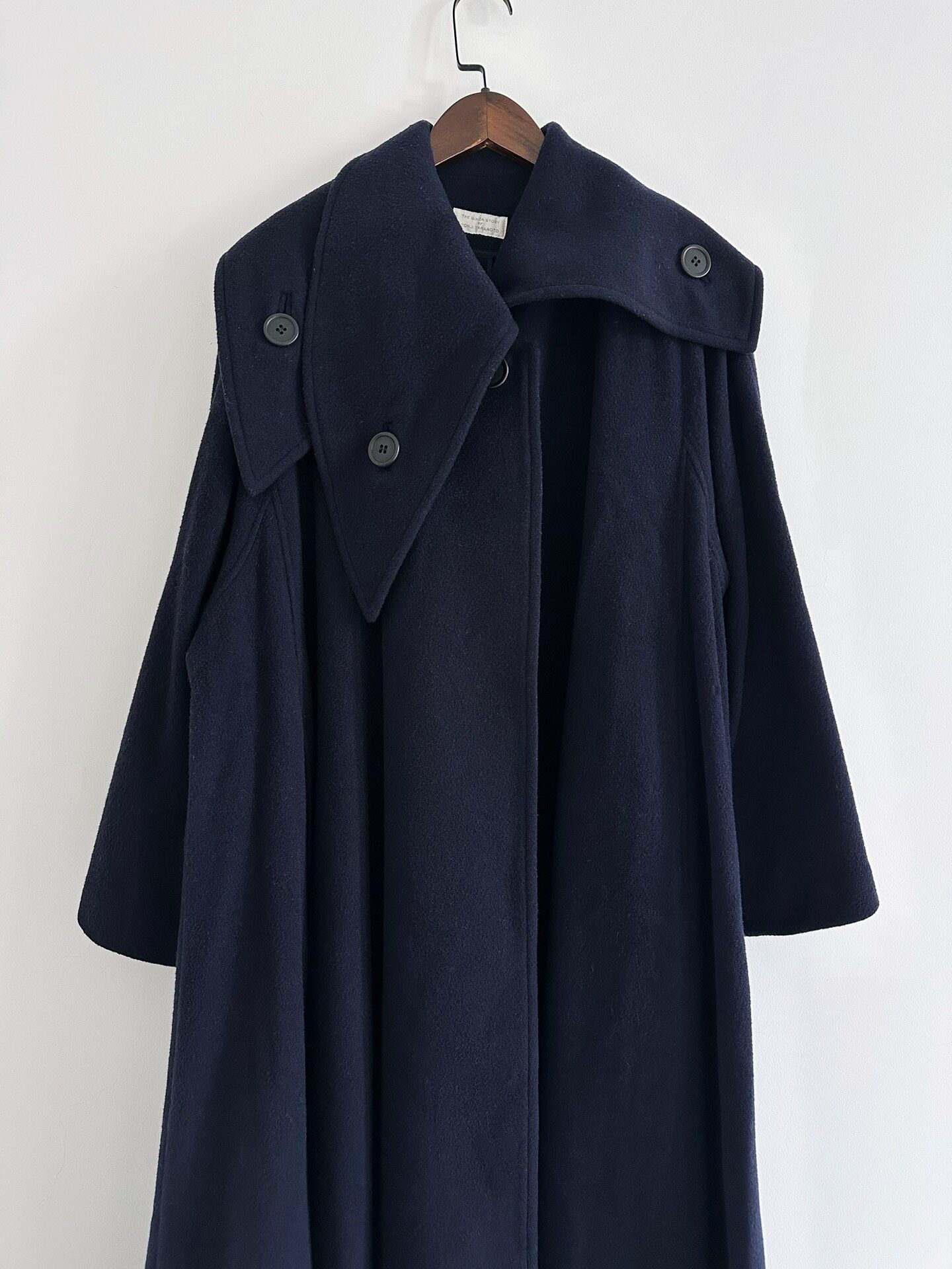 Yohji Yamamoto Vintage Navy Wool Coat — front