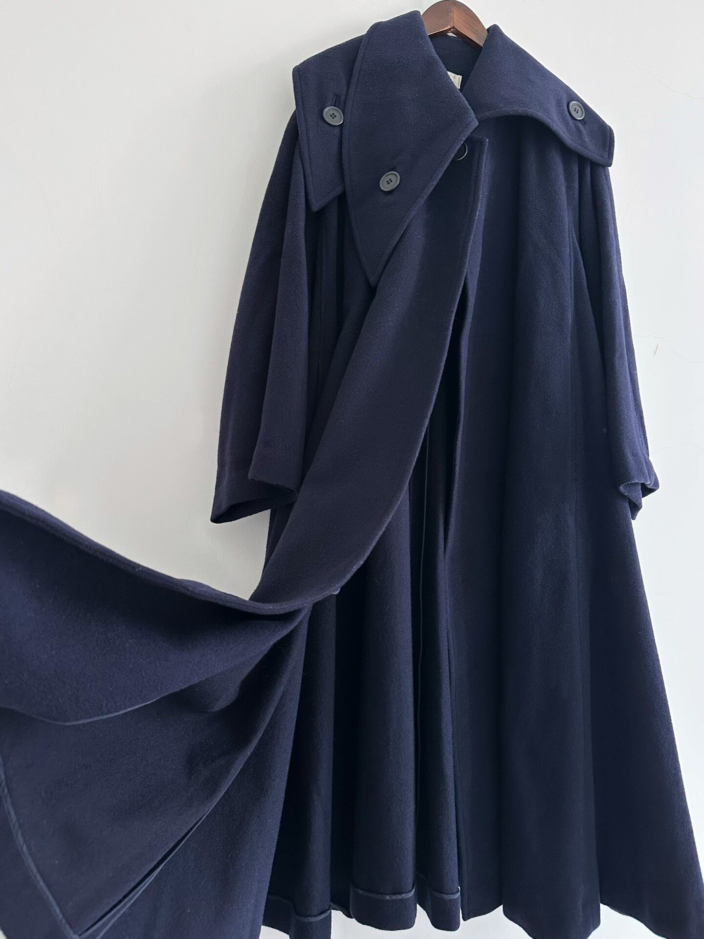 Yohji Yamamoto Vintage Navy Wool Coat — back
