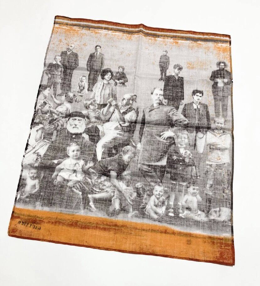 Jean Paul Gaultier 90s Portrait Square Scarf — label
