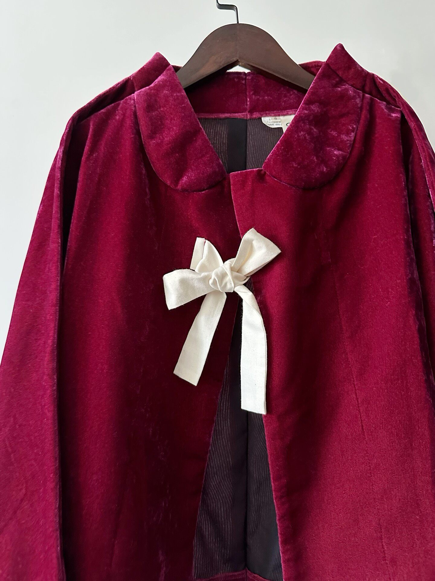 Comme des Garcons Magenta Velvet Jacket — front