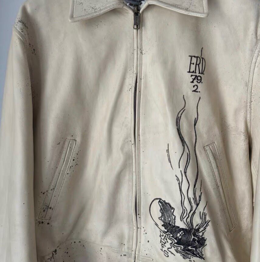 Enfants Riches Deprimes Distressed Zip Jacket — detail