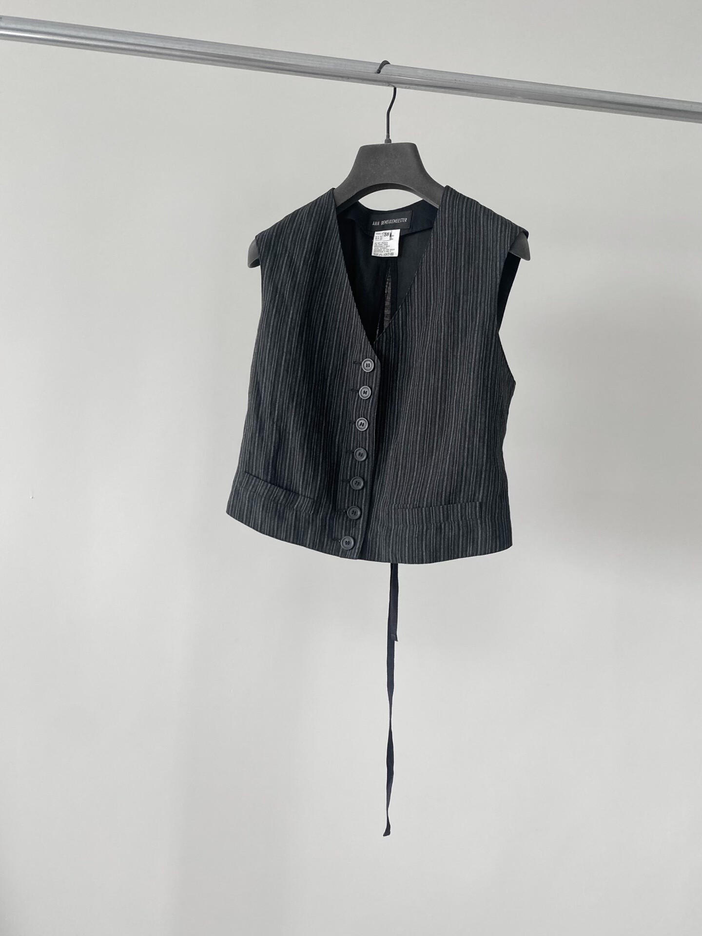 Ann Demeulemeester Striped Tie Vest