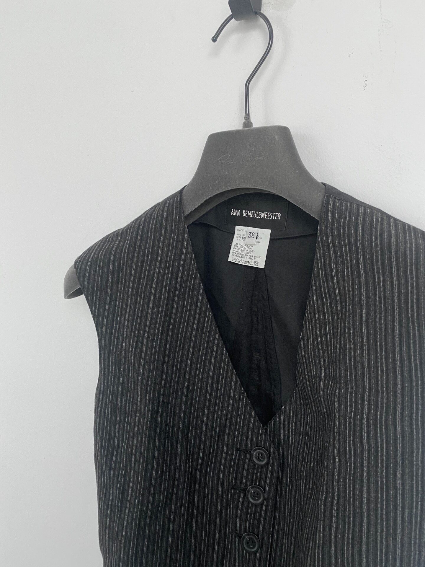Ann Demeulemeester Striped Tie Vest — detail