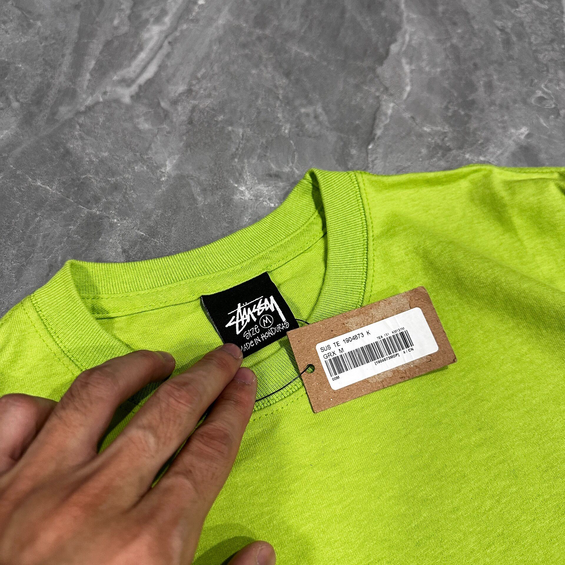 Stussy Lime Green 8-Ball Graphic T-Shirt — back