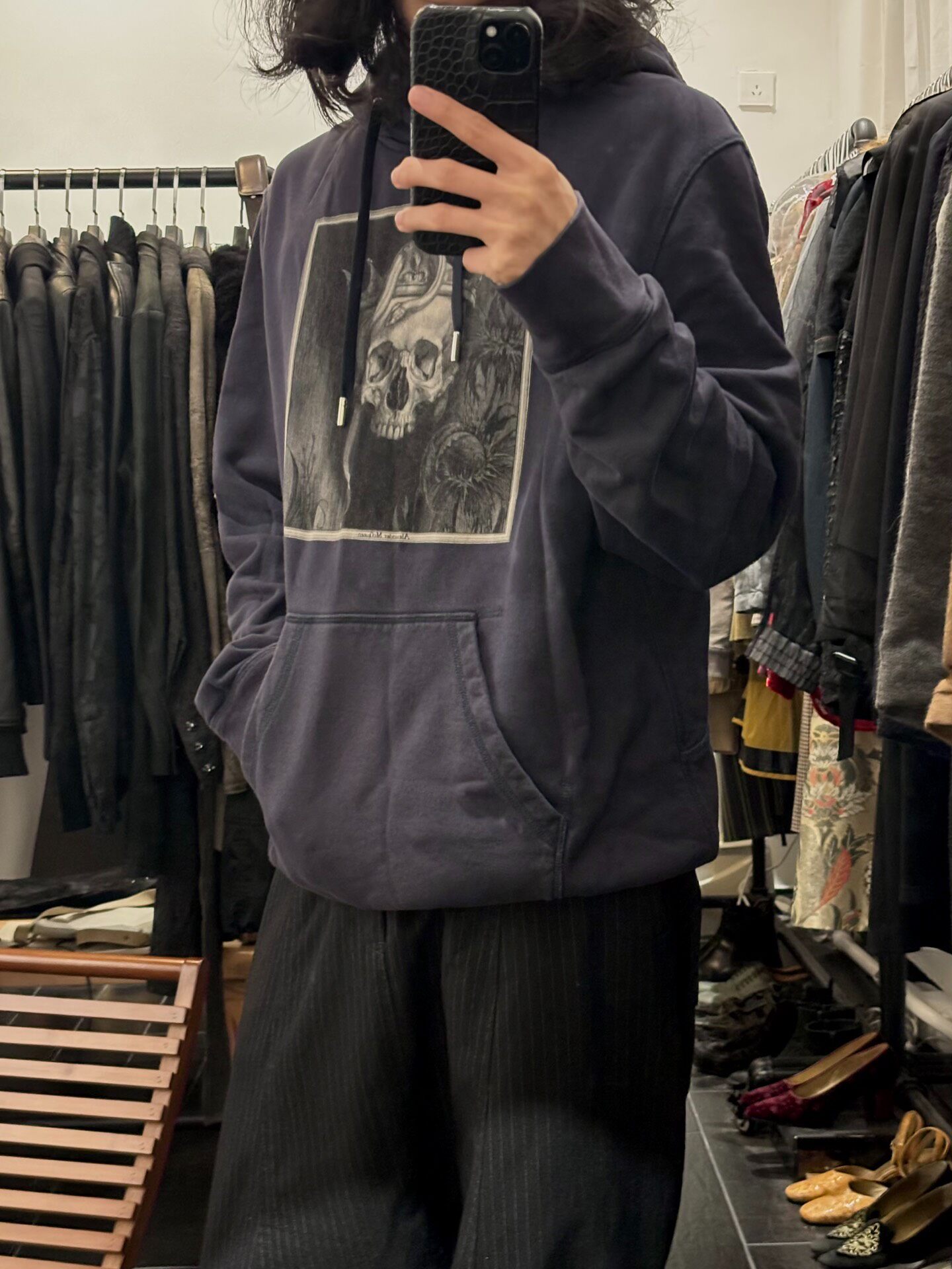 Alexander McQueen F/W17 Skull Print Hoodie — front