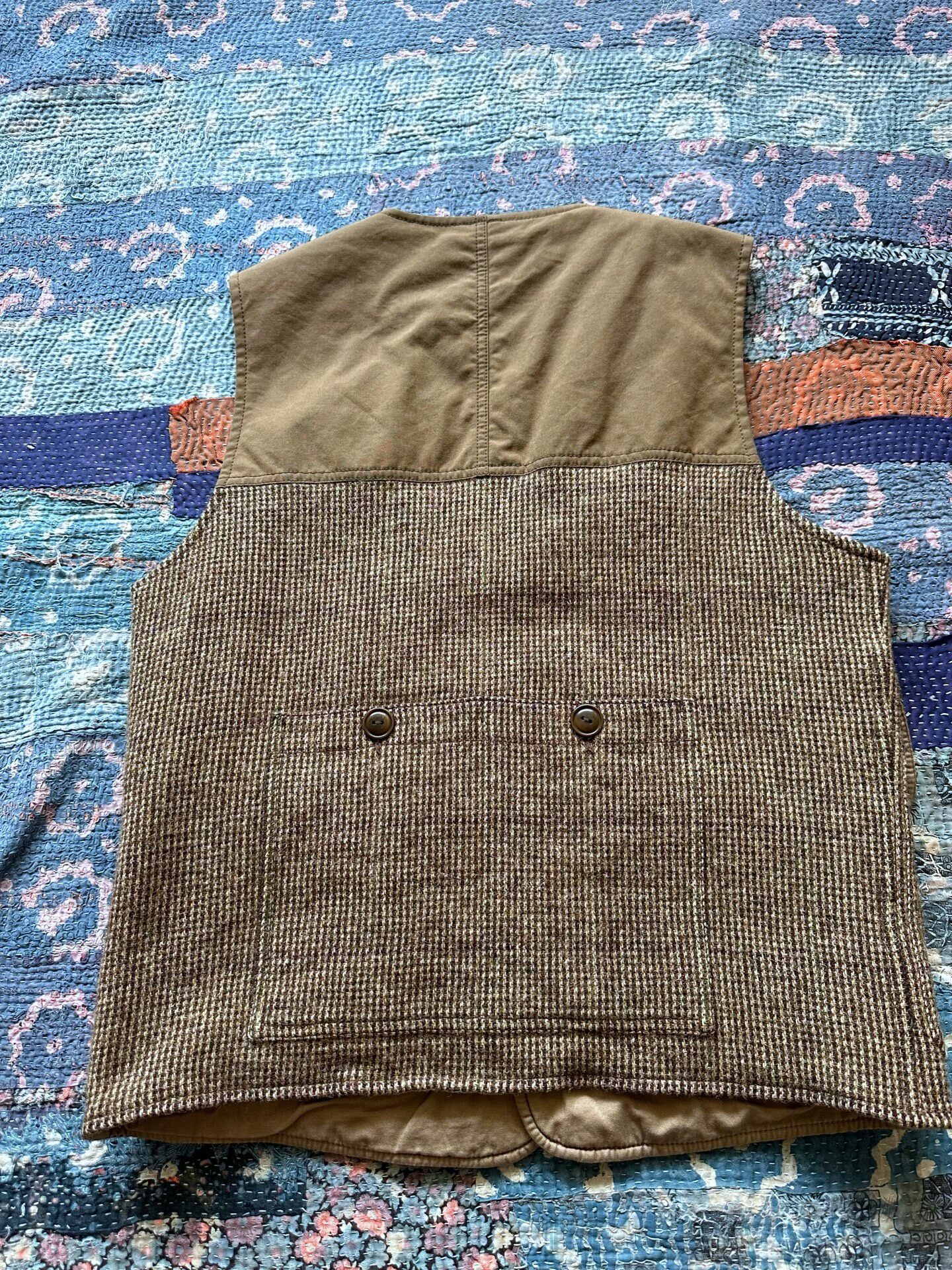 RRL Waxed Wool Hybrid Vest — front