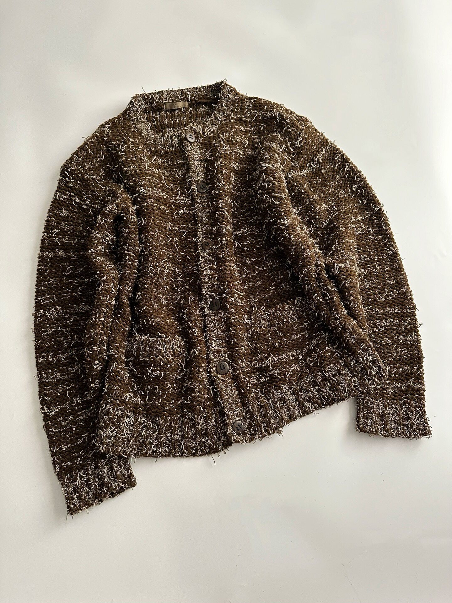 Y's For Men Brown Knit Cardigan