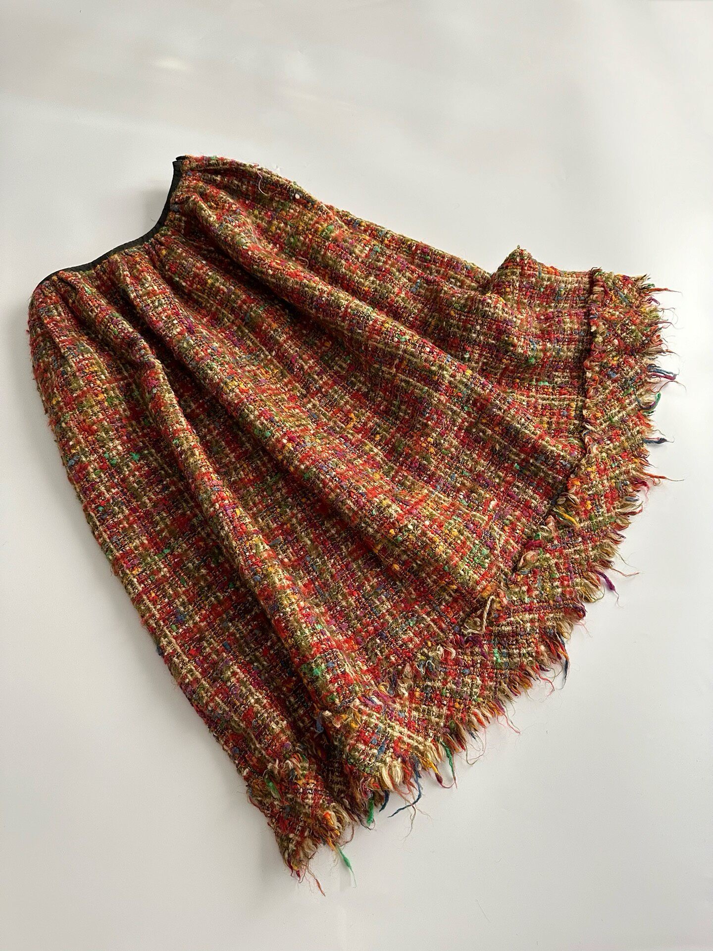 Junya Watanabe Multicolor Boucle Wool Skirt — detail