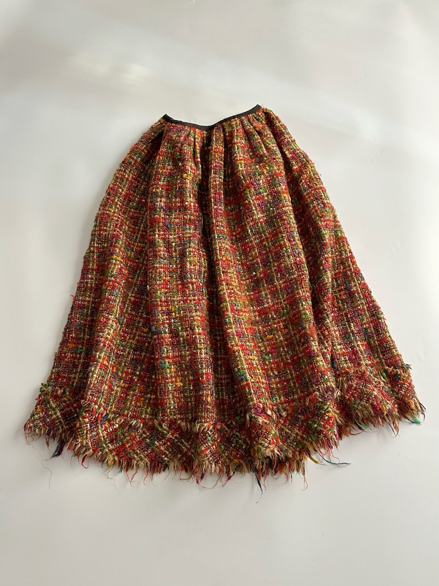 Junya Watanabe Multicolor Boucle Wool Skirt — label