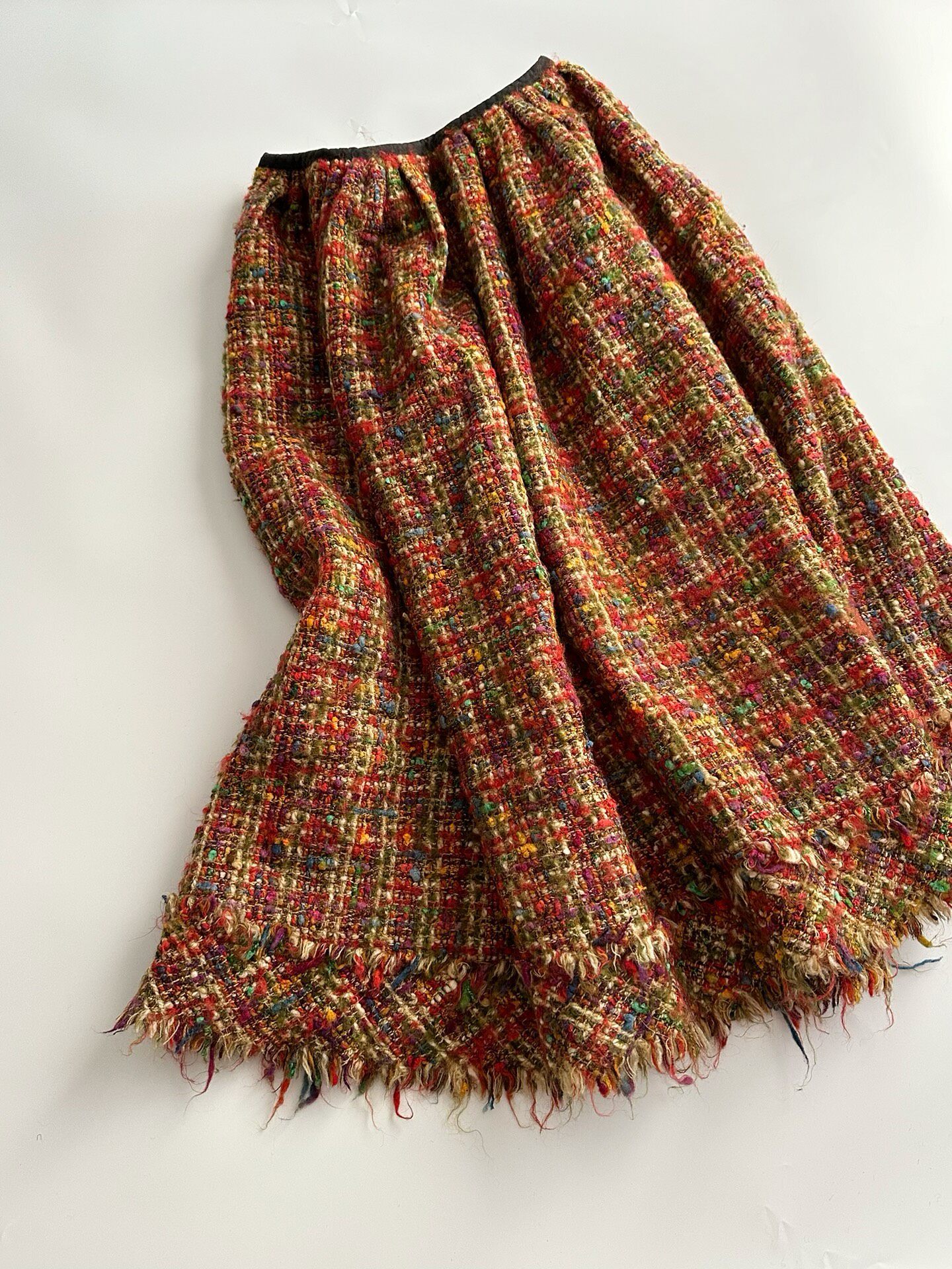 Junya Watanabe Multicolor Boucle Wool Skirt — front