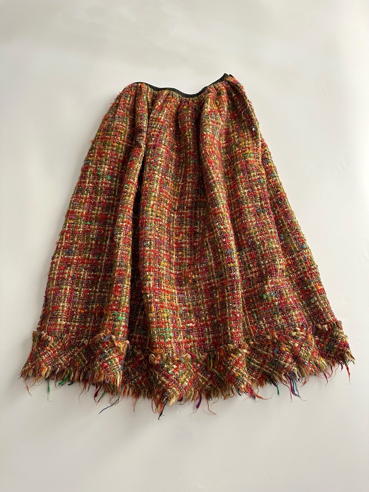 Junya Watanabe Multicolor Boucle Wool Skirt