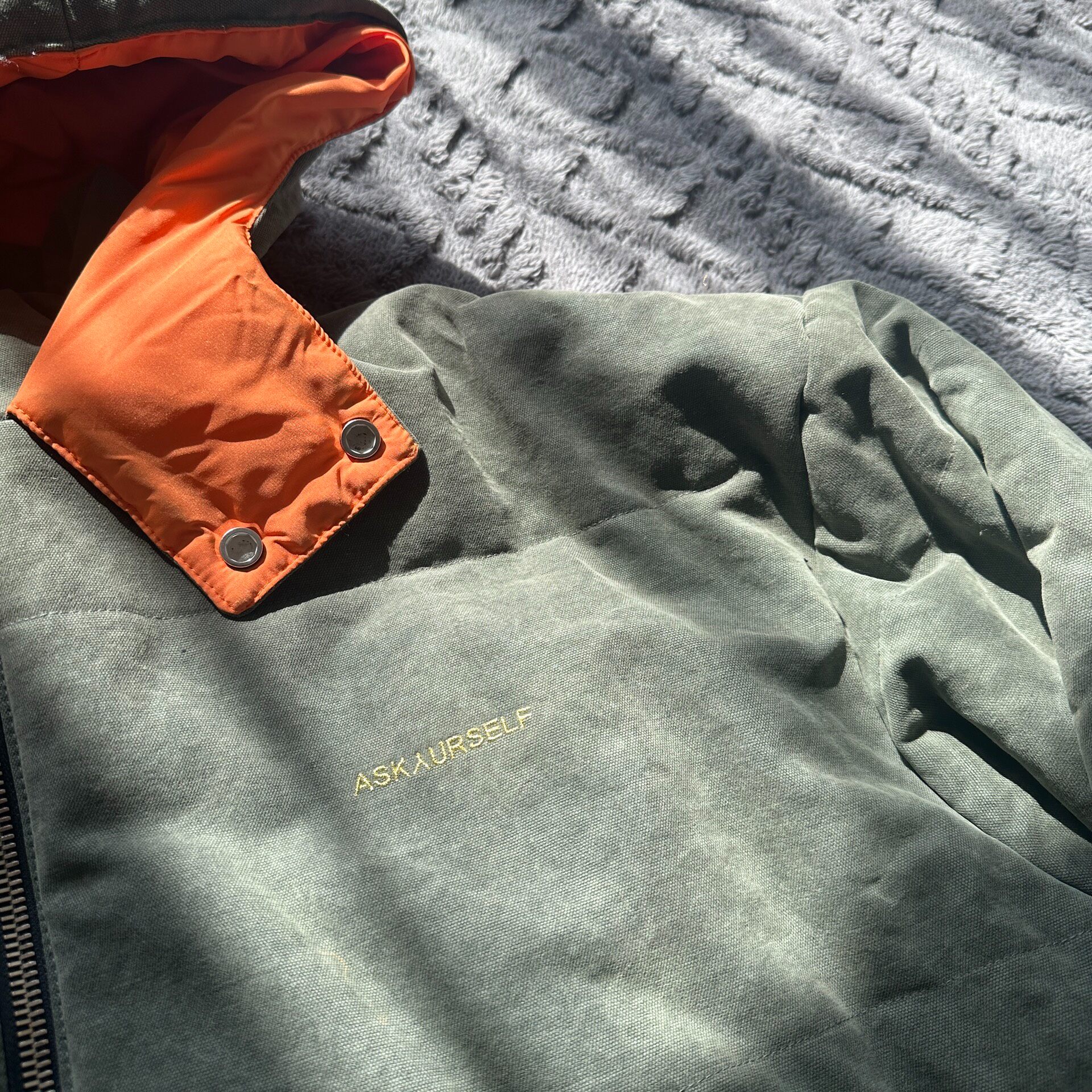 Askyurself FW20 Olive Green Padded Jacket — detail
