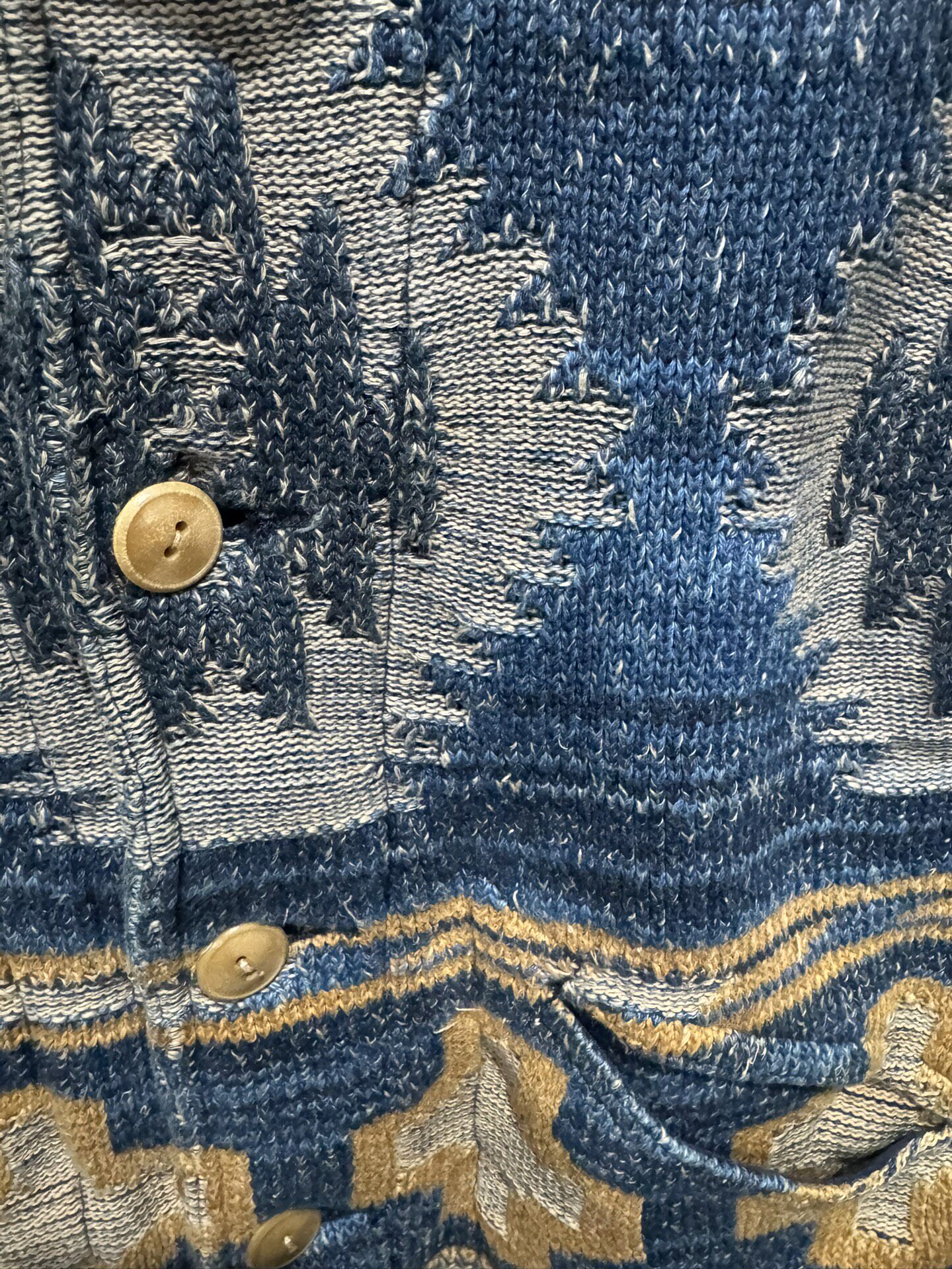 RRL Ralph Lauren Southwest Knit Cardigan — detail