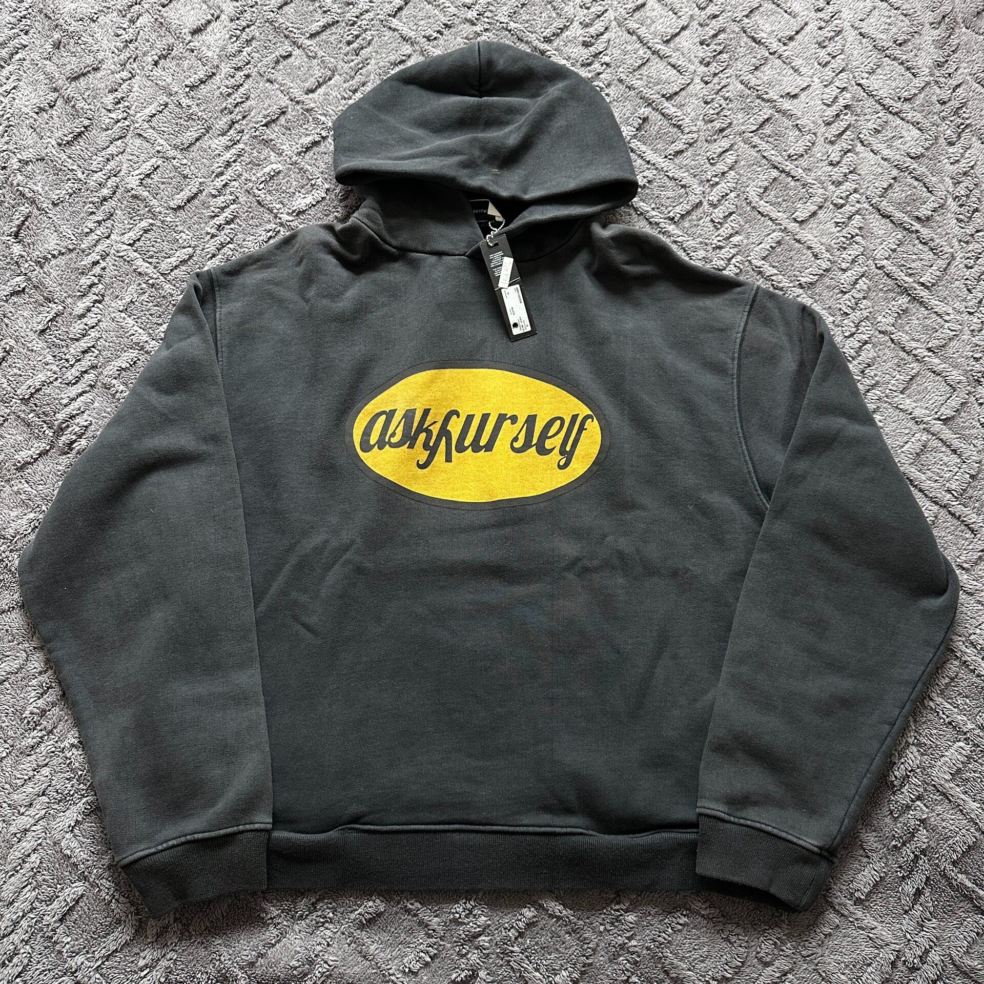 Askyurself Logo Hoodie Black Yellow