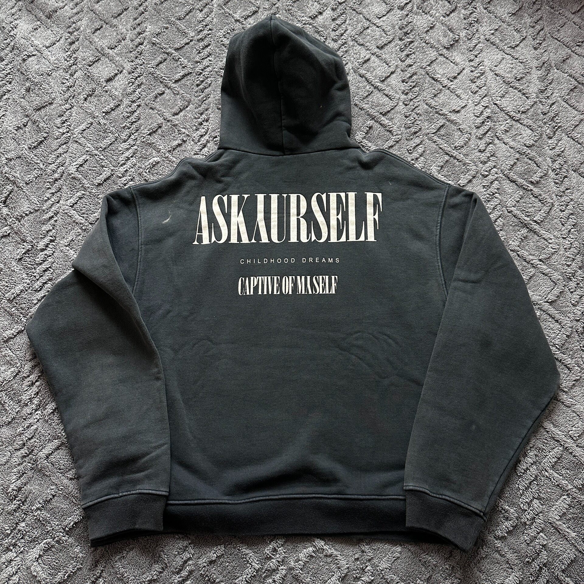 Askyurself Logo Hoodie Black Yellow — front