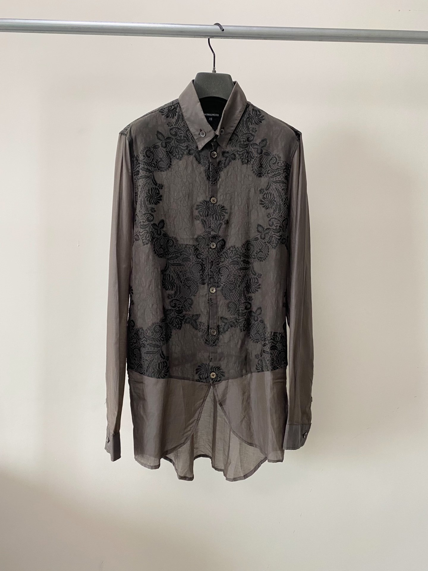 Ann Demeulemeester Gray Floral Shirt
